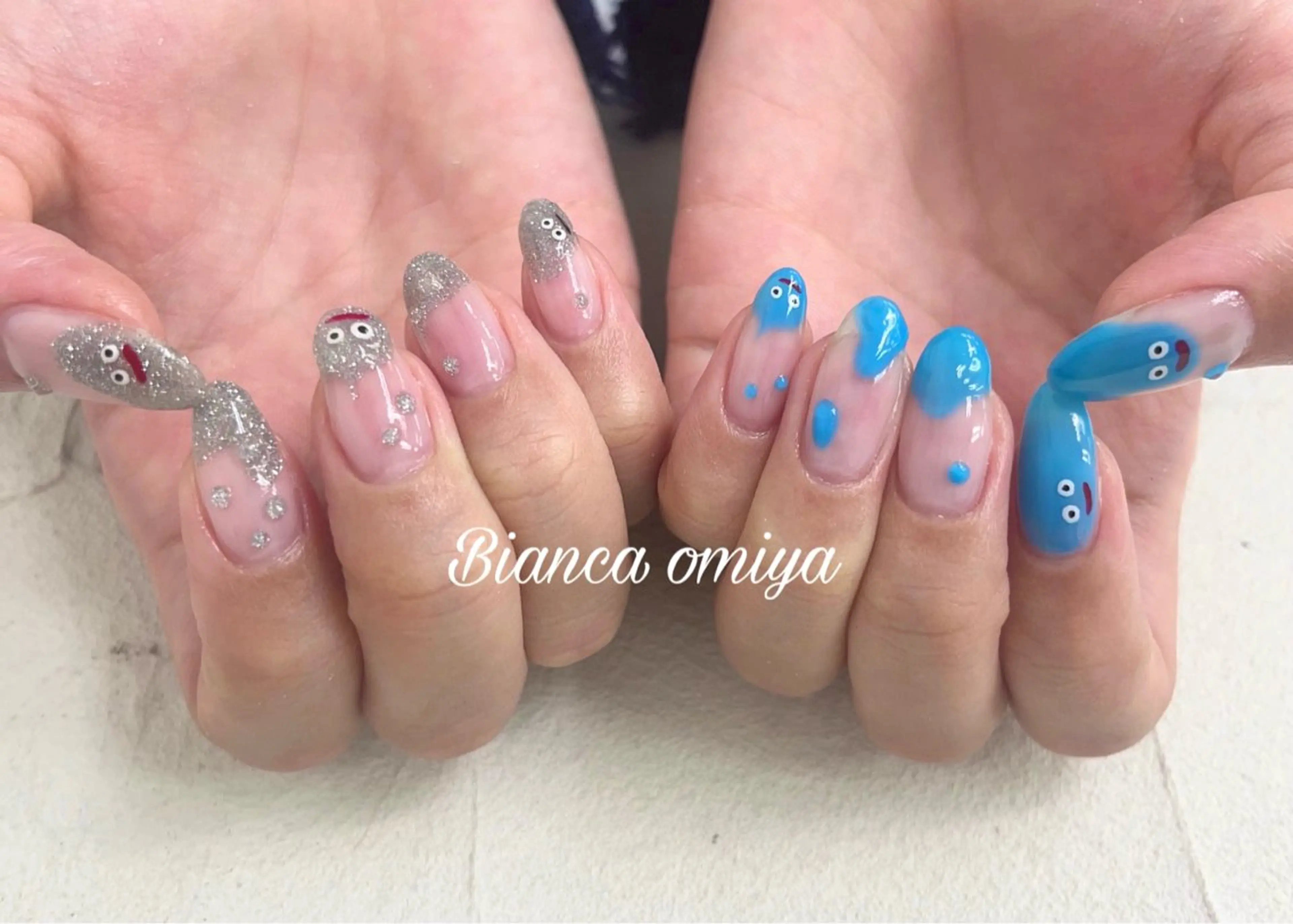 ネイル フラッシュネイル フレンチネイル ジェルネイル グラデーション マグネットネイル ハンドネイル Bianca大宮 入江のネイルデザイン