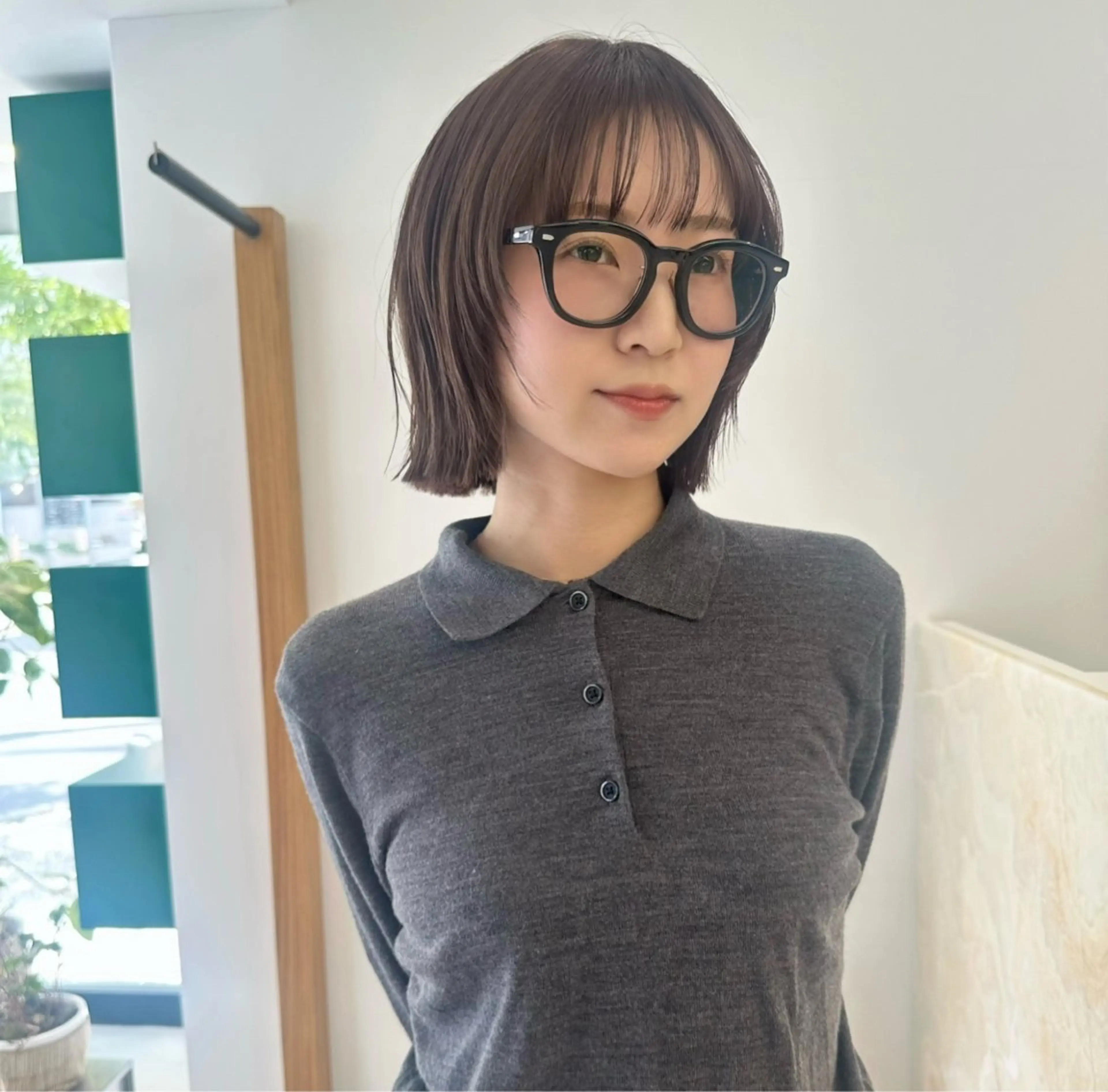 ショート カラー ボブレイヤー ボブ レイヤーカット カット ヘアカラー トリートメント M所属・ハイトーン/透け感 カラー🎀真香のヘアスタイル