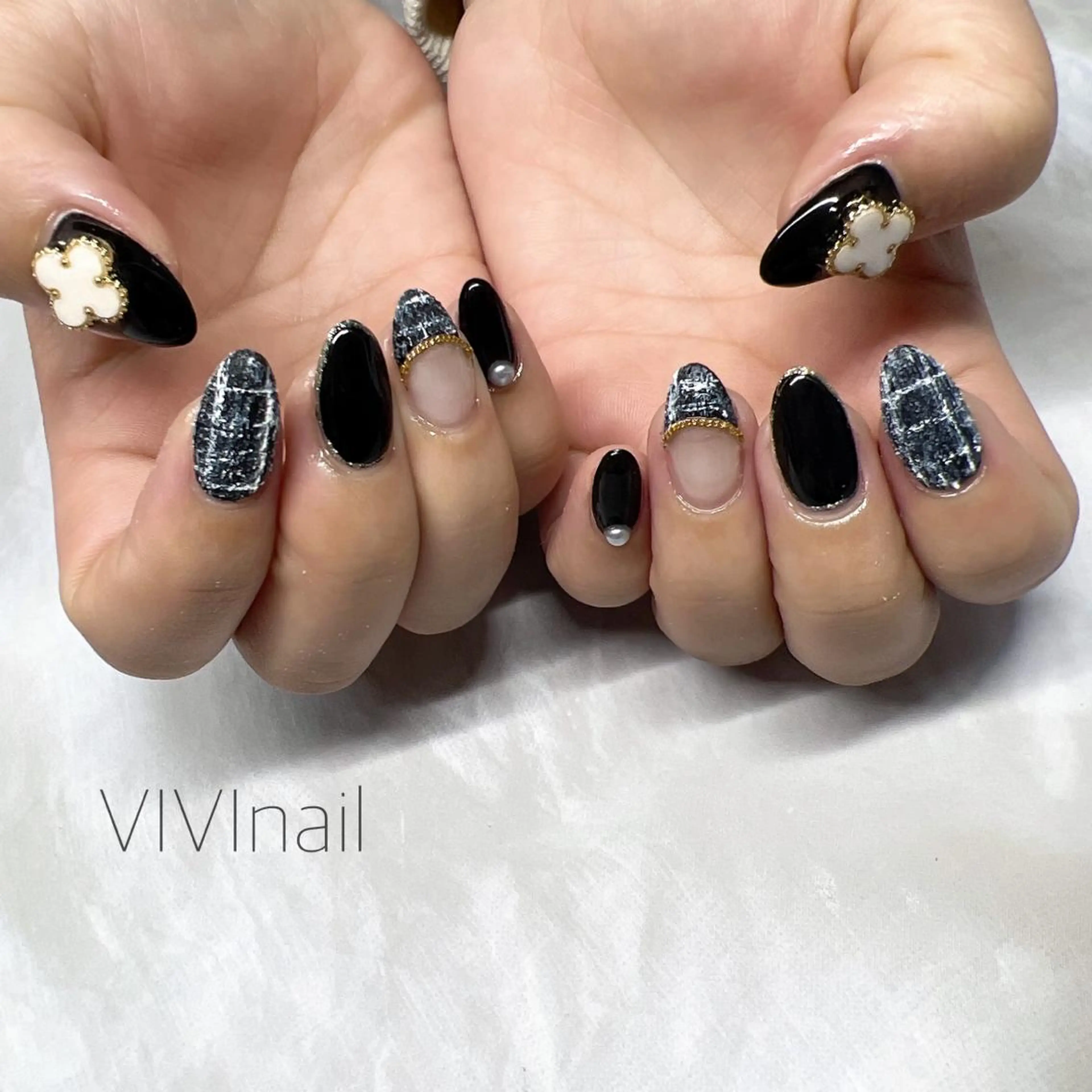 ネイル ツイードネイル ハンドネイル vivi nailのネイルデザイン