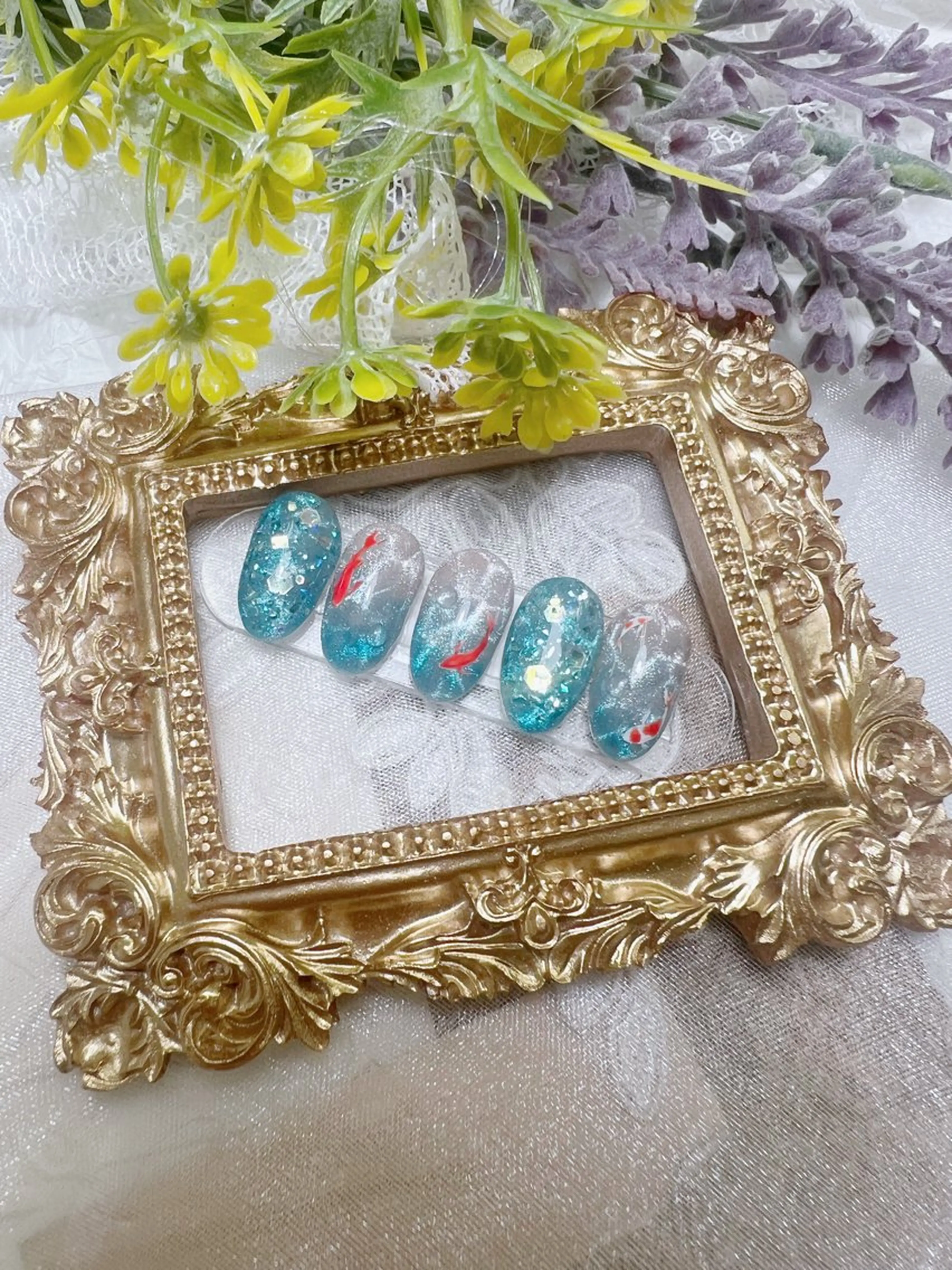 【定額デザイン】夏の風物詩・マグネット金魚ネイル🎐の写真