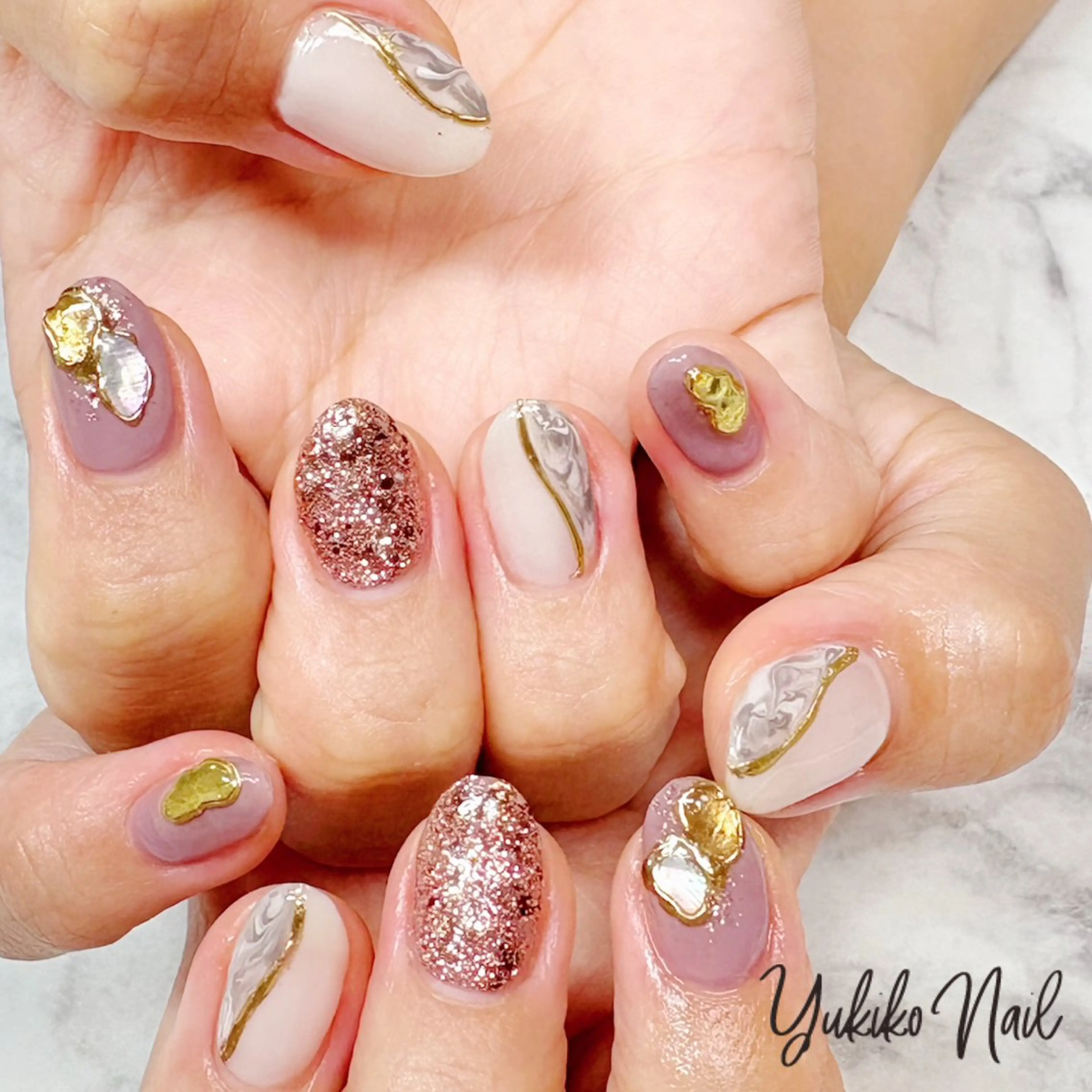 ネイル ニュアンスネイル ピンク ハンドネイル ユキコ ネイルのネイルデザイン