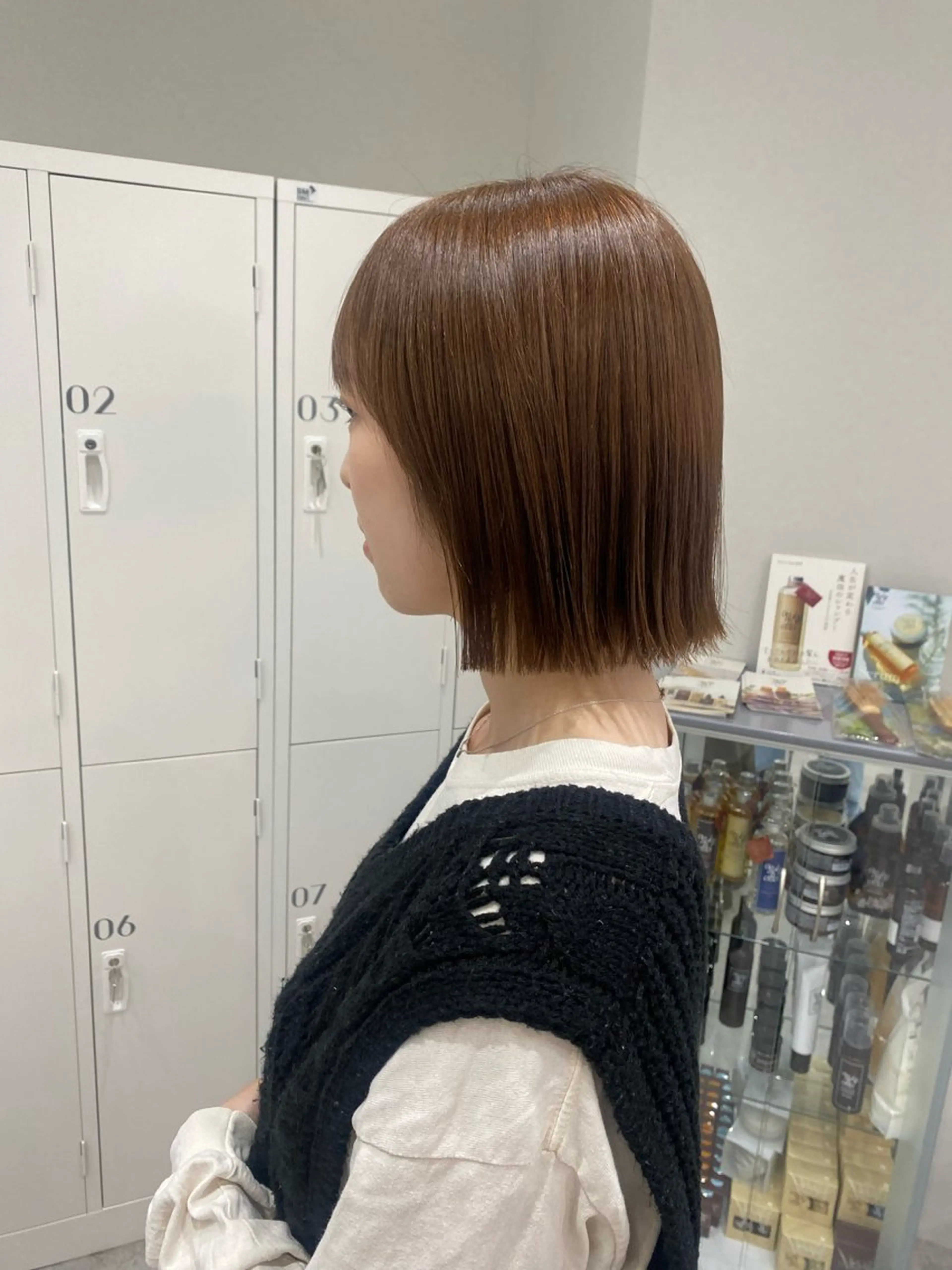 ミディアム カラー ヘアアレンジ ベージュカラー ラベンダーカラー ラベンダーベージュ ボブ ヘアカラー ボブ /ニュアンス/ satomi🧸💖のヘアスタイル
