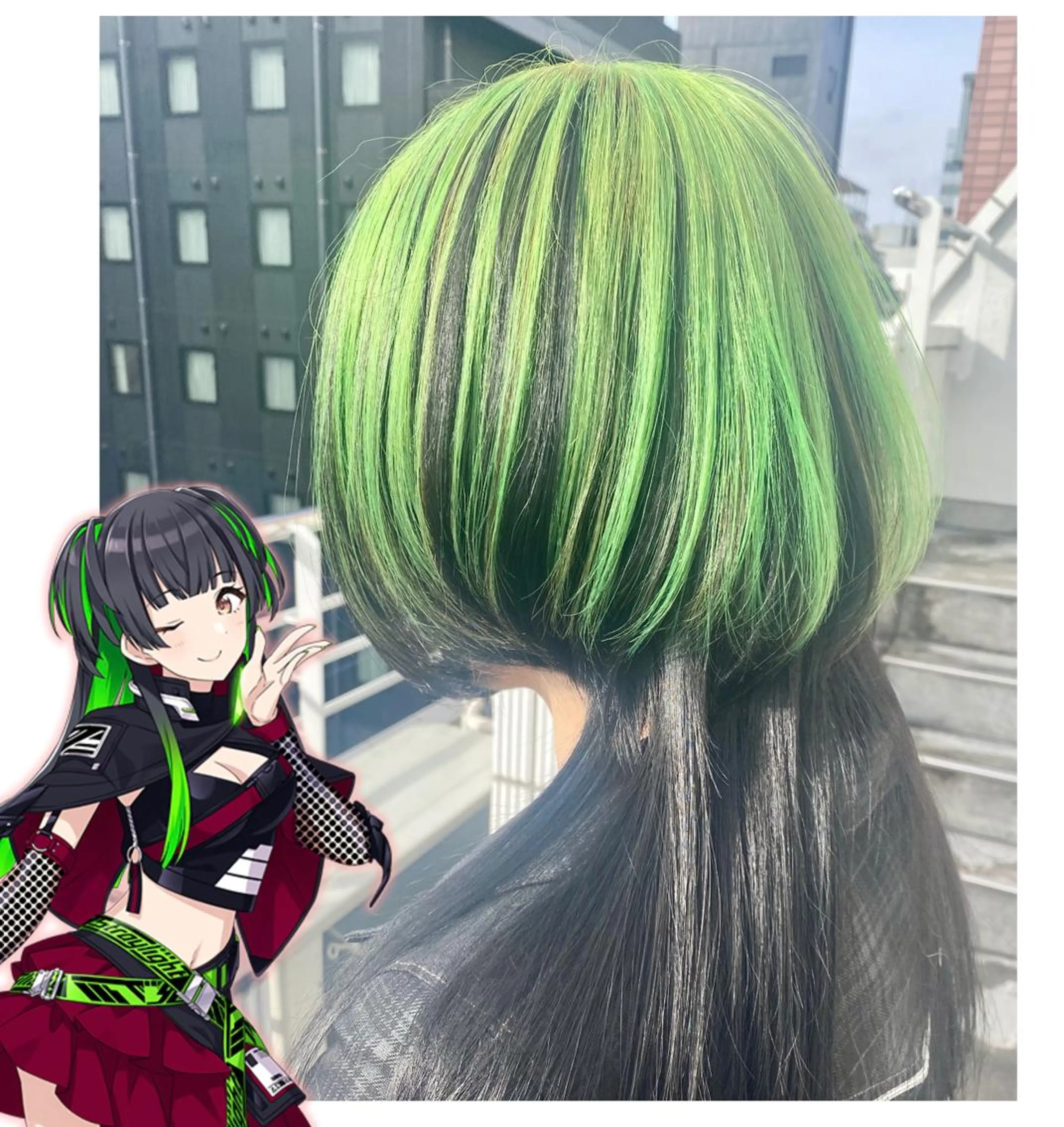 ショート カラー 黒髪 TSUNO🦖 派手髪/オタク美容師のヘアスタイル