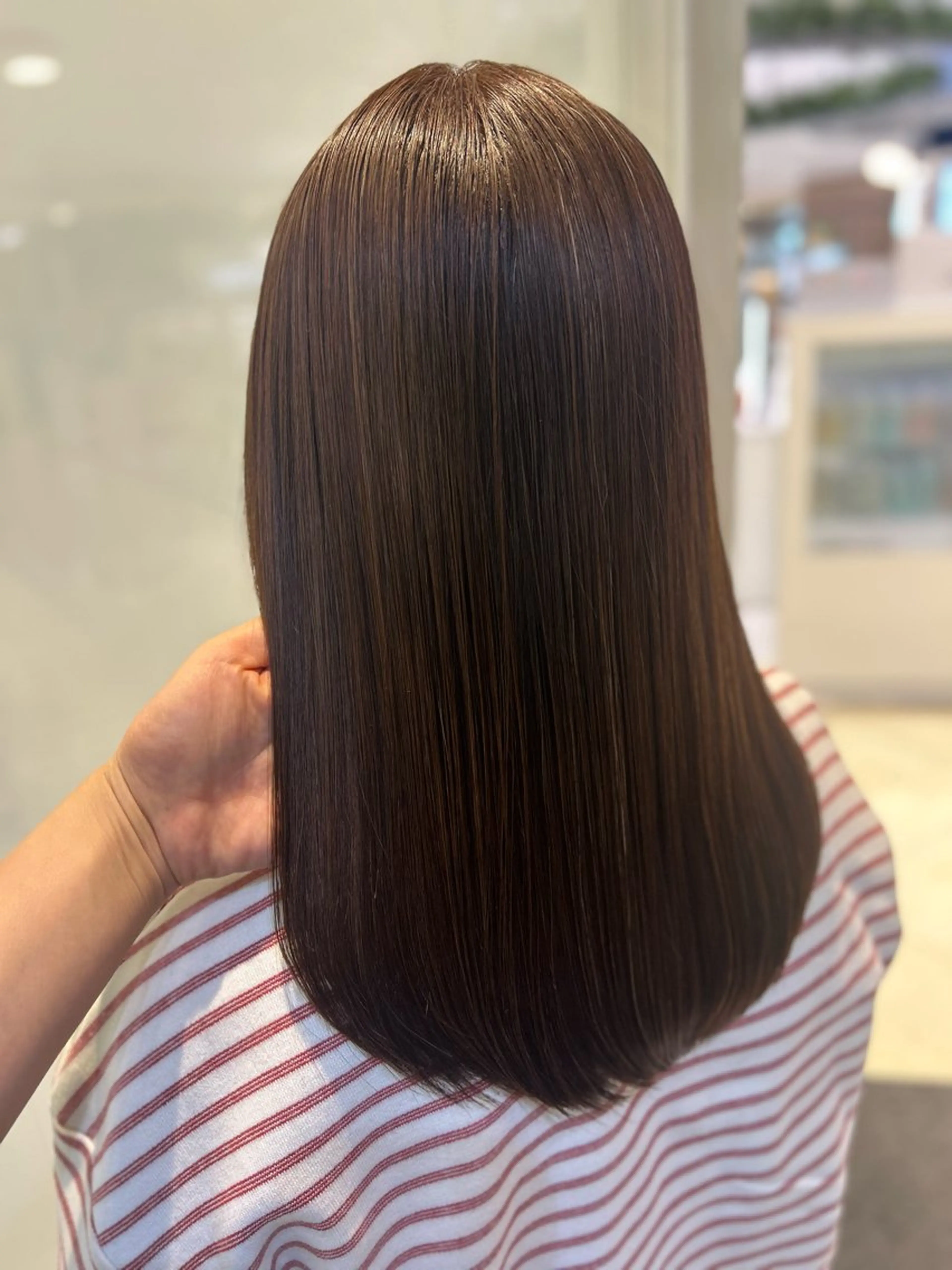 ミディアム パーマ カット 縮毛矯正 トリートメント 縮毛矯正/髪質改善/ 艶髪ササキナツミのヘアスタイル