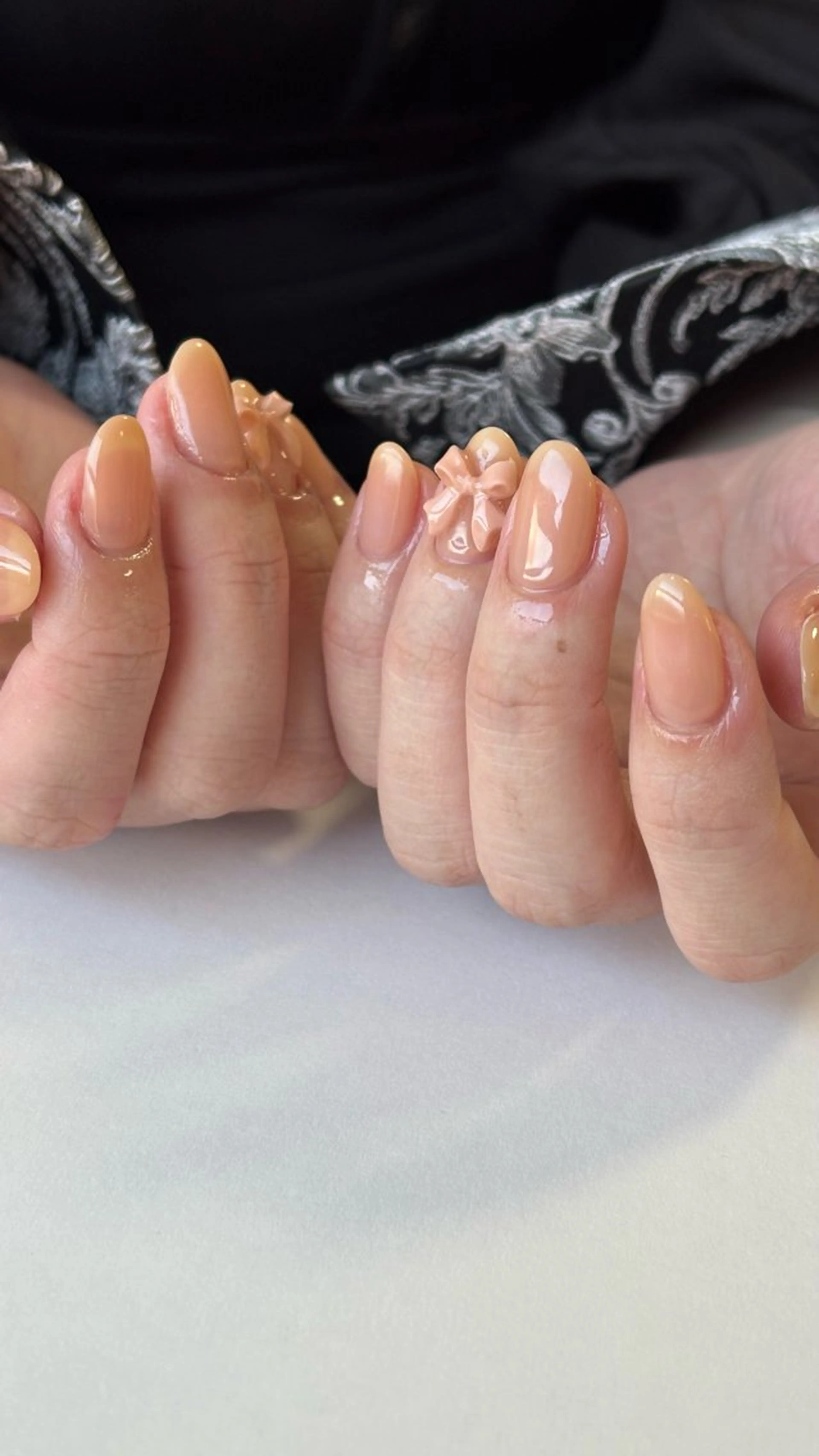 ネイル リボン ハンドネイル Lull ネイル/ HBL/ハンドケアのネイルデザイン