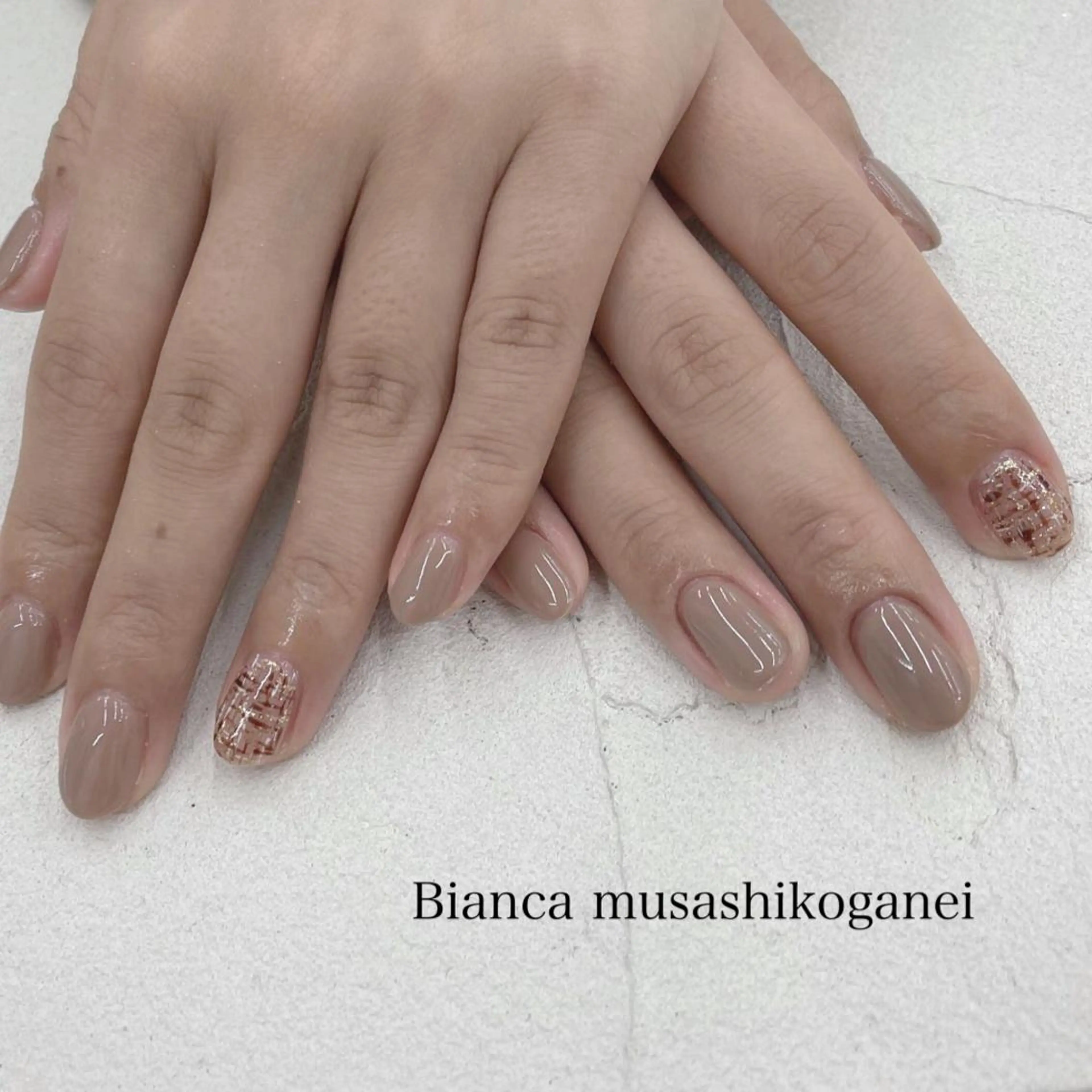 ネイル アートネイル ツイードネイル Bianca 武蔵小金井　ほしののネイルデザイン