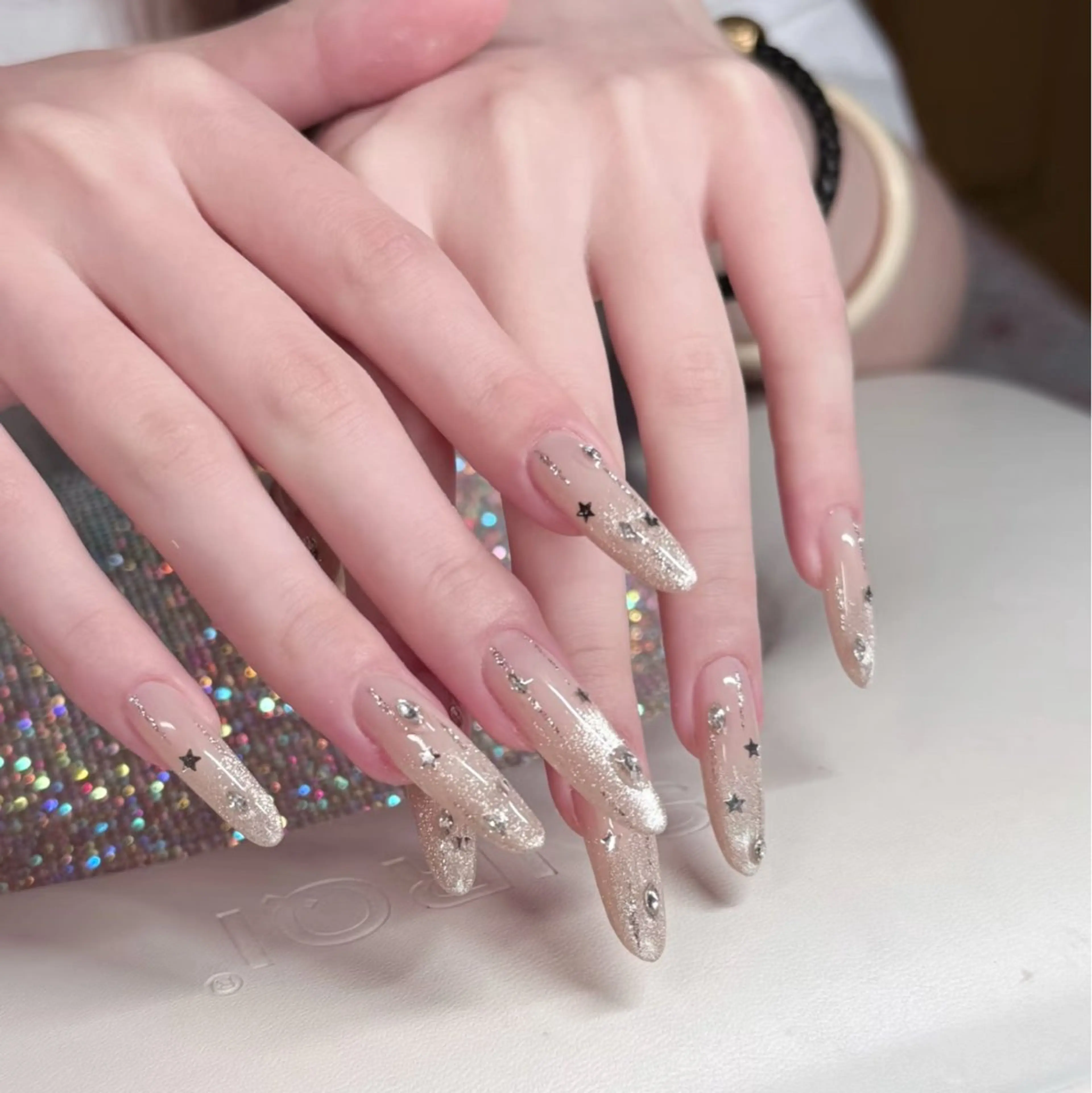 ネイル アートネイル オーロラネイル チークネイル フレンチネイル ガラスフレンチ ハンドネイル 🎀🎀YooLi Nail Salonのネイルデザイン