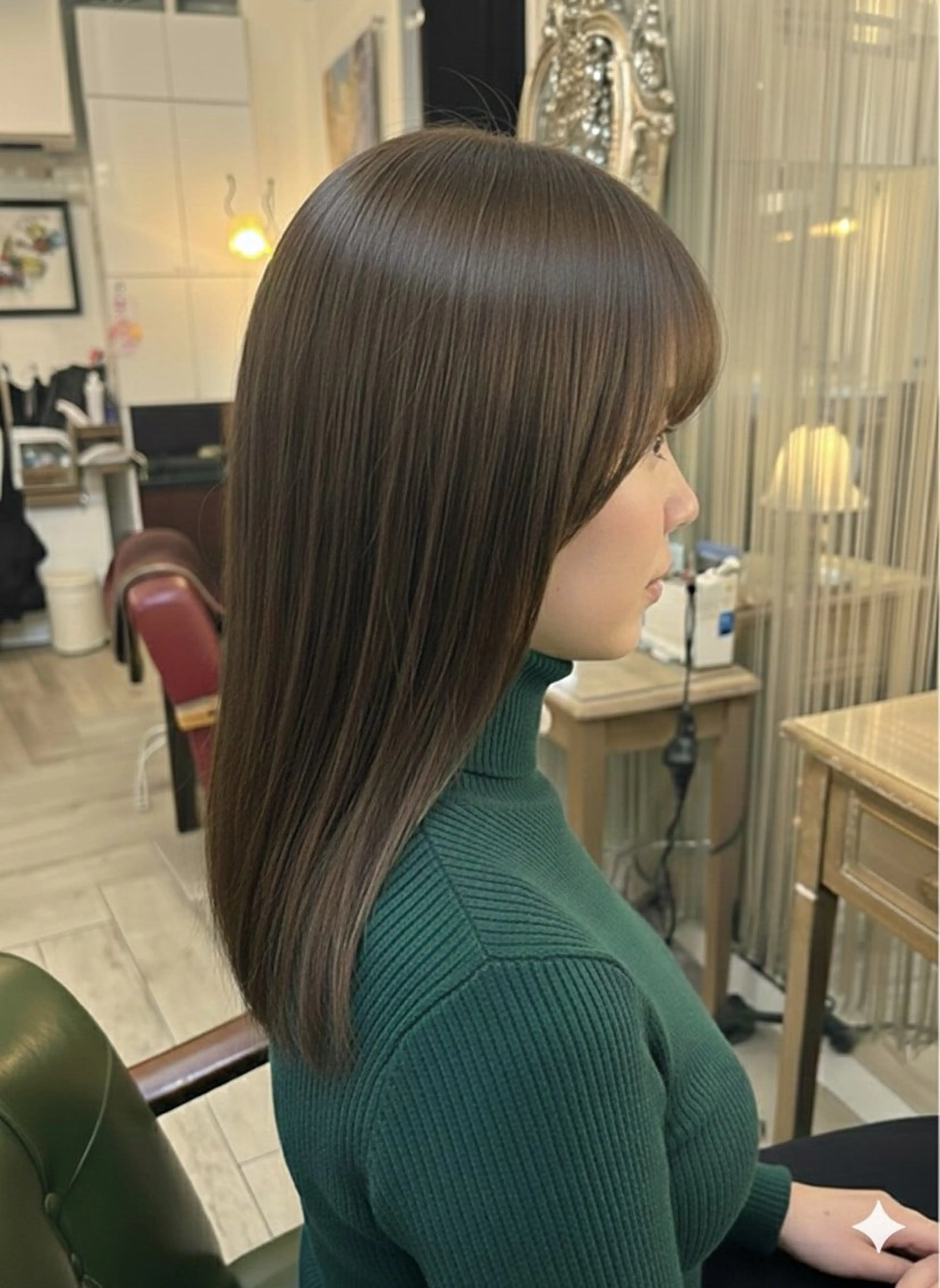 セミロング 髪質改善 トリートメント 新宿御苑/艶髪カラー 髪質改善/山口のヘアスタイル