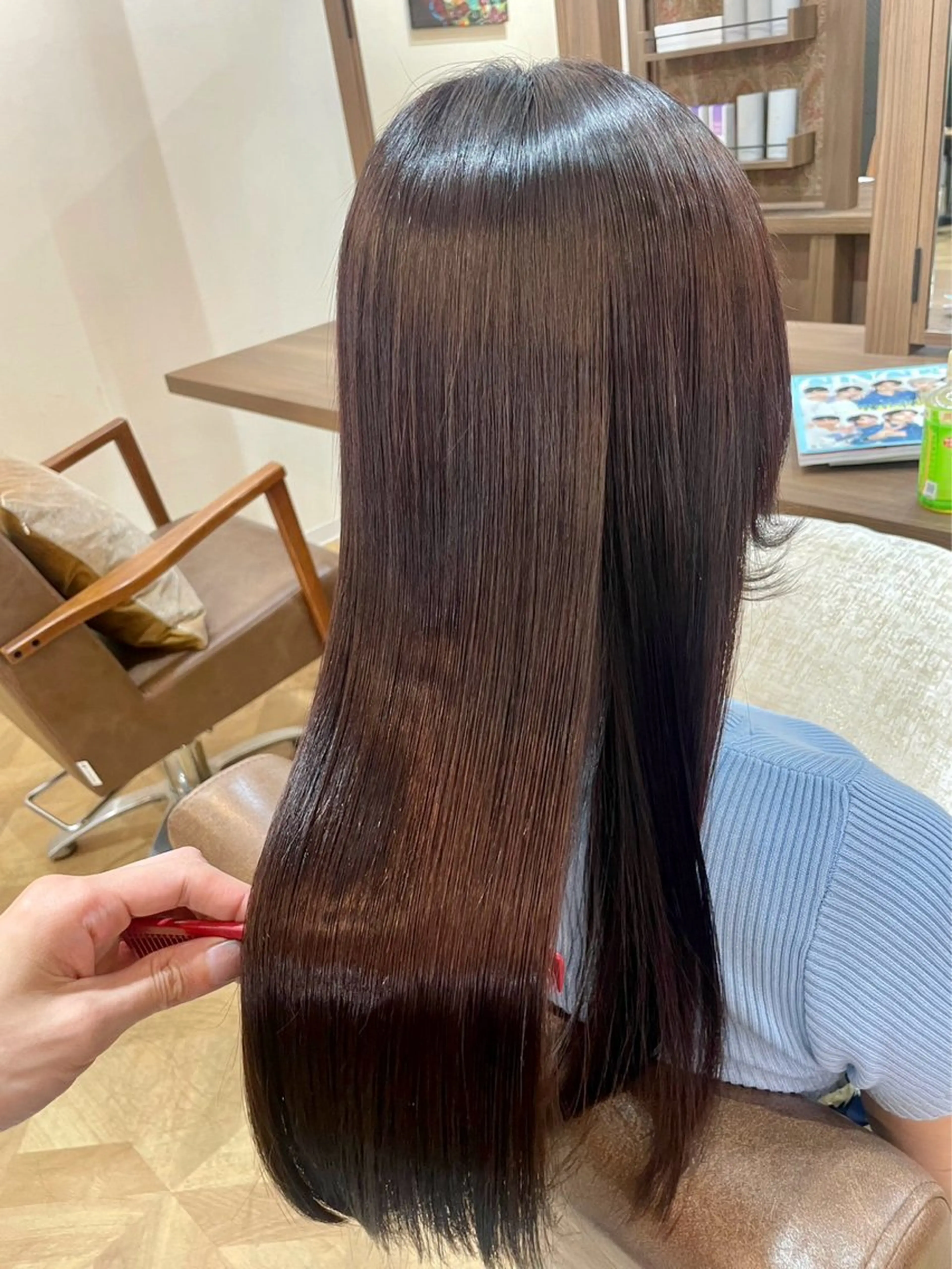 ロング カット 縮毛矯正 トリートメント ササキ カンタのヘアスタイル