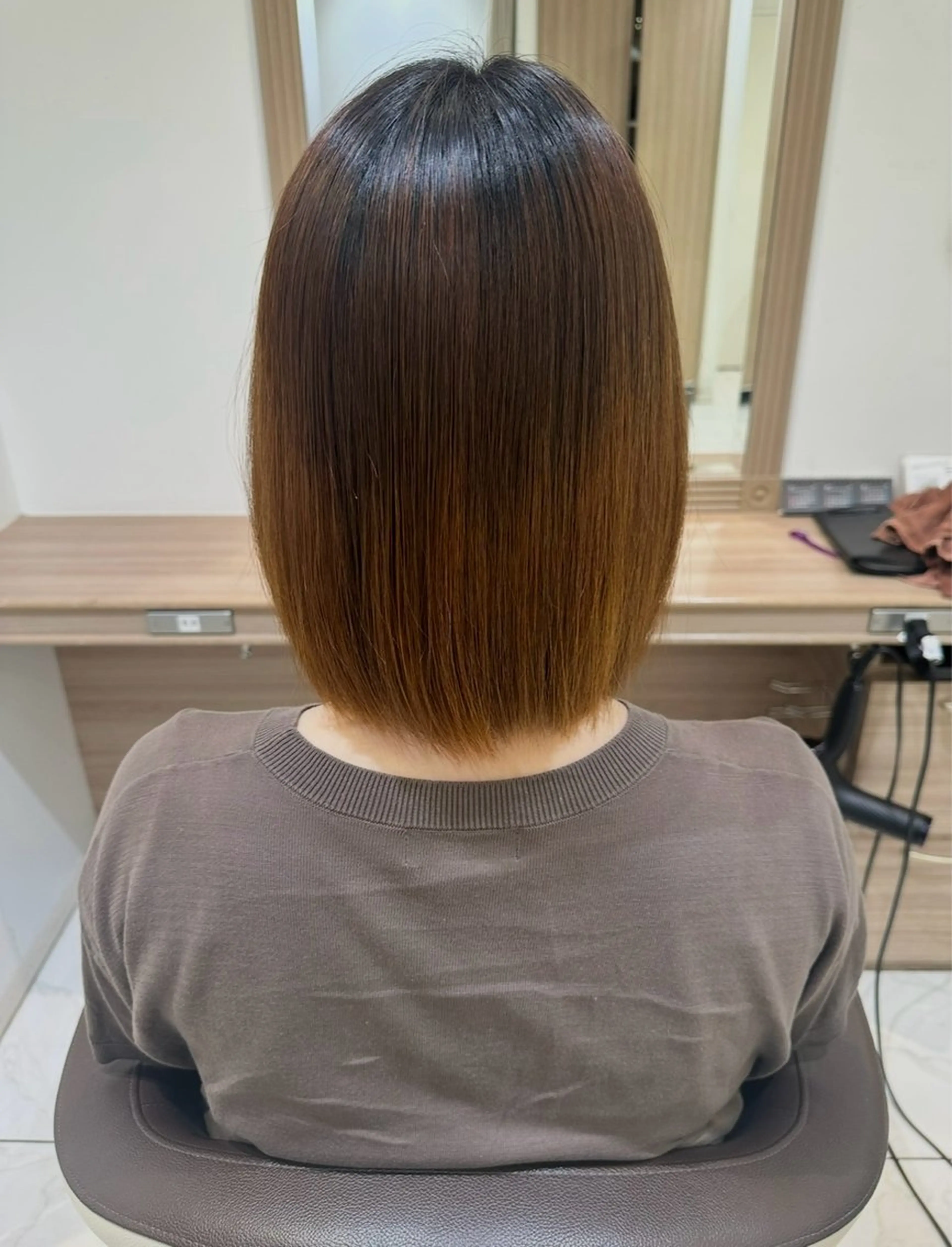 ミディアム パーマ 縮毛矯正 縮毛矯正 韓国レイヤー🇰🇷 Hiiro💜のヘアスタイル