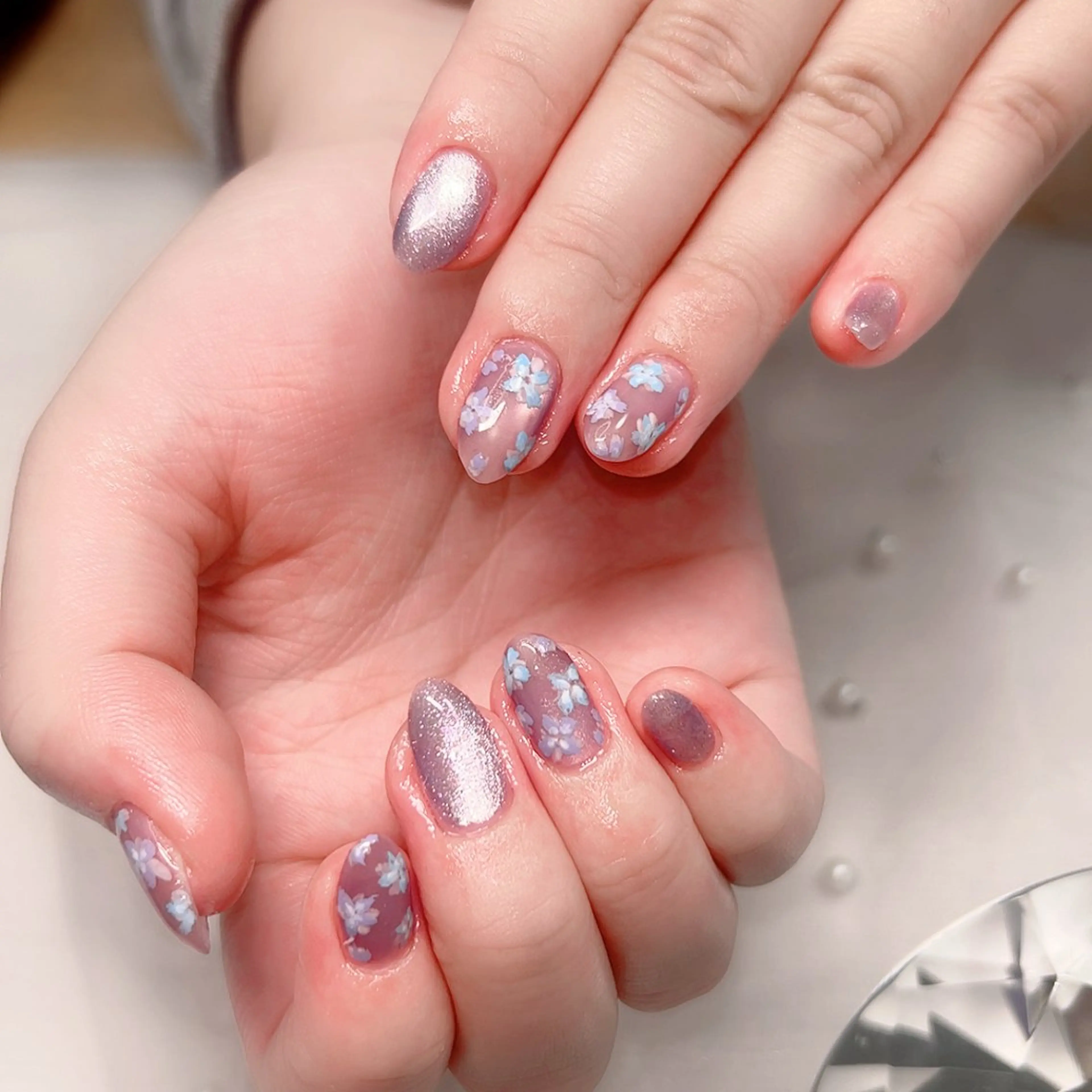 ネイル フラワーネイル フレンチネイル ぷっくりネイル Cute Tips nailのネイルデザイン