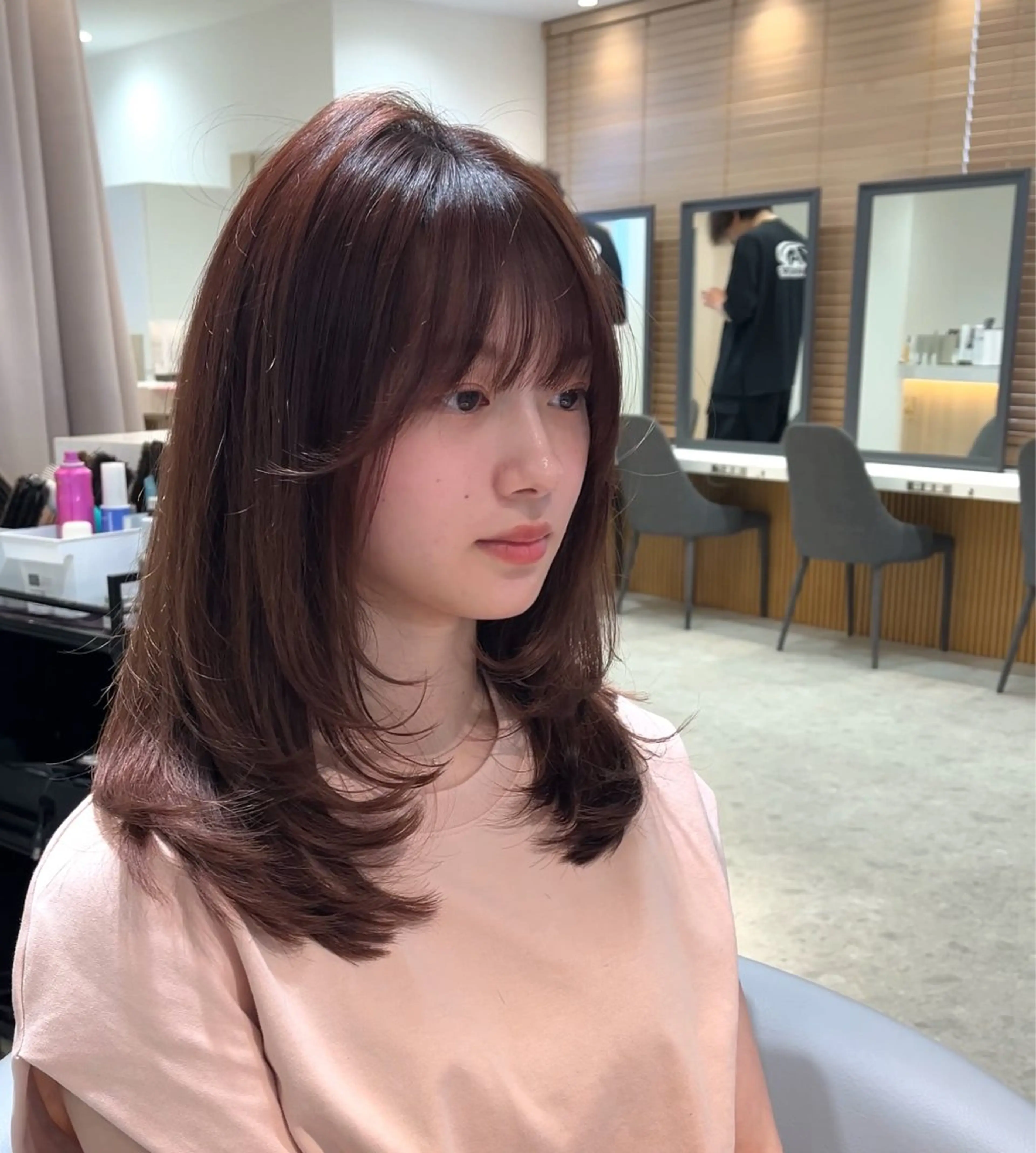 セミロング けいし🐬ボブ 美髪縮毛矯正のヘアスタイル