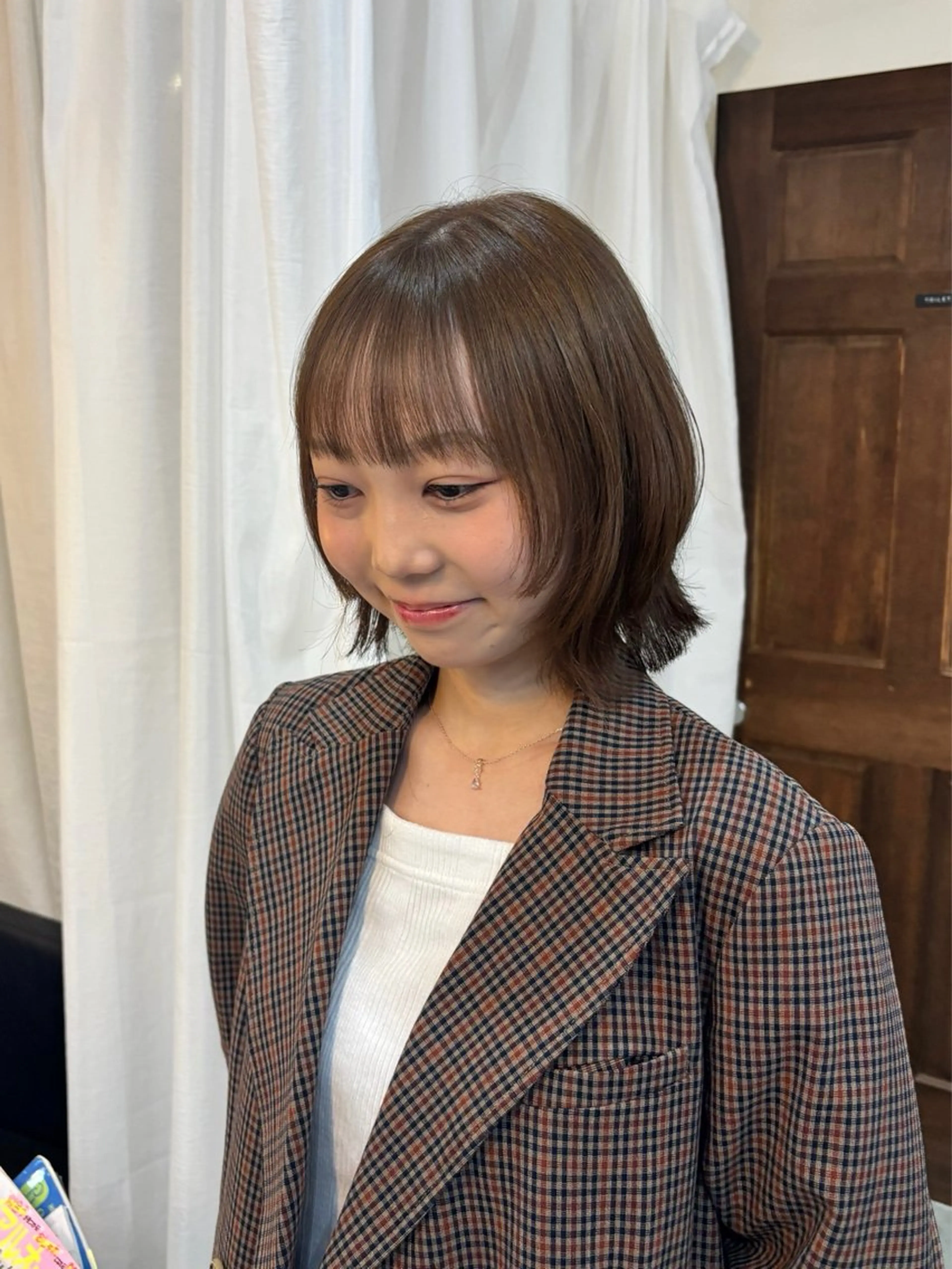 ミディアム ボブ ウルフカット ウルフボブ カット ヘアカラー トリートメント ボブ/可愛いスタイル ⠀ゆらのヘアスタイル