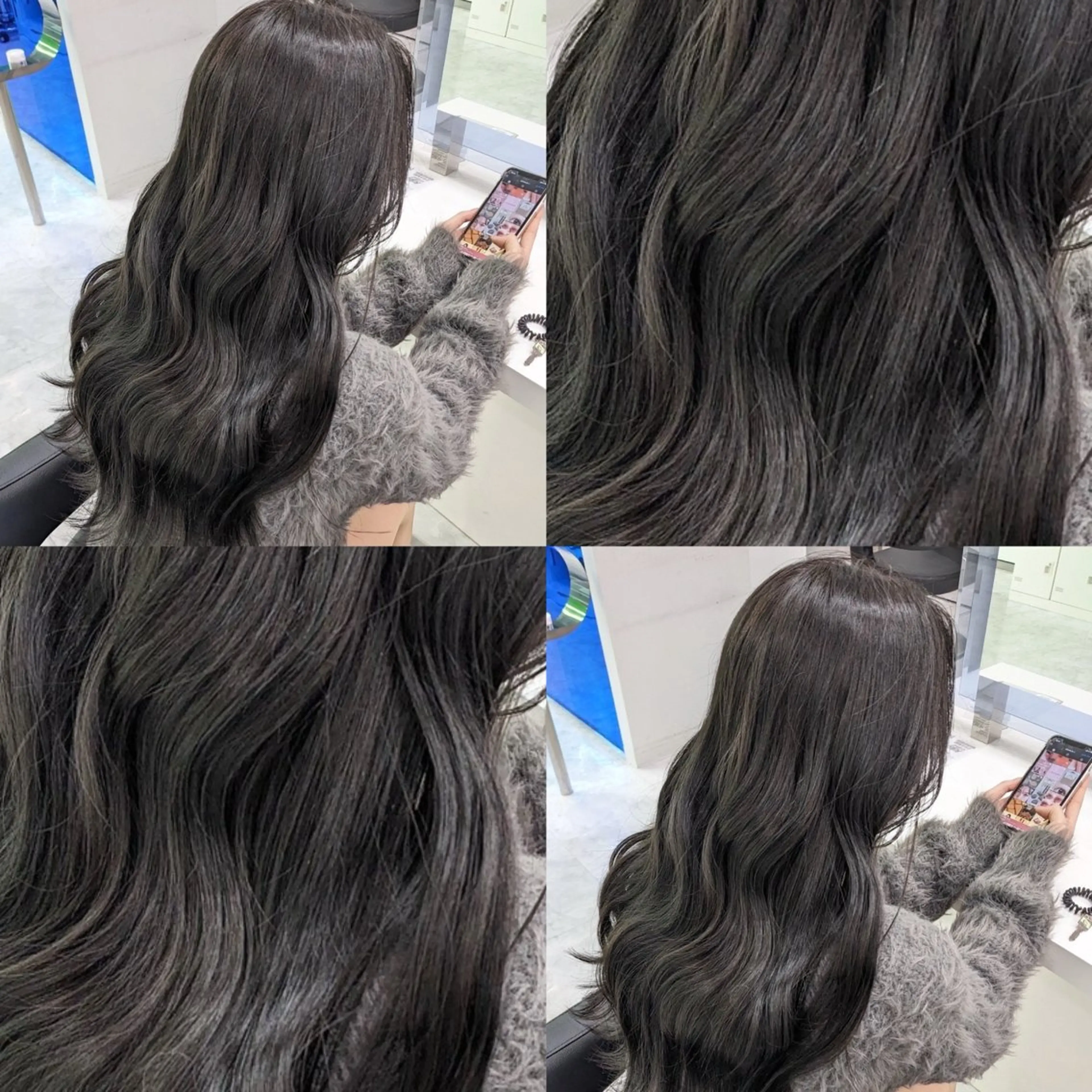カラー 黒髪 ブリーチ ブルーカラー ブルーブラック 髪質改善 カット ヘアカラー トリートメント ヘッドスパ ヘアセット ブリーチなし特化 美容師💖SAE💖のヘアスタイル