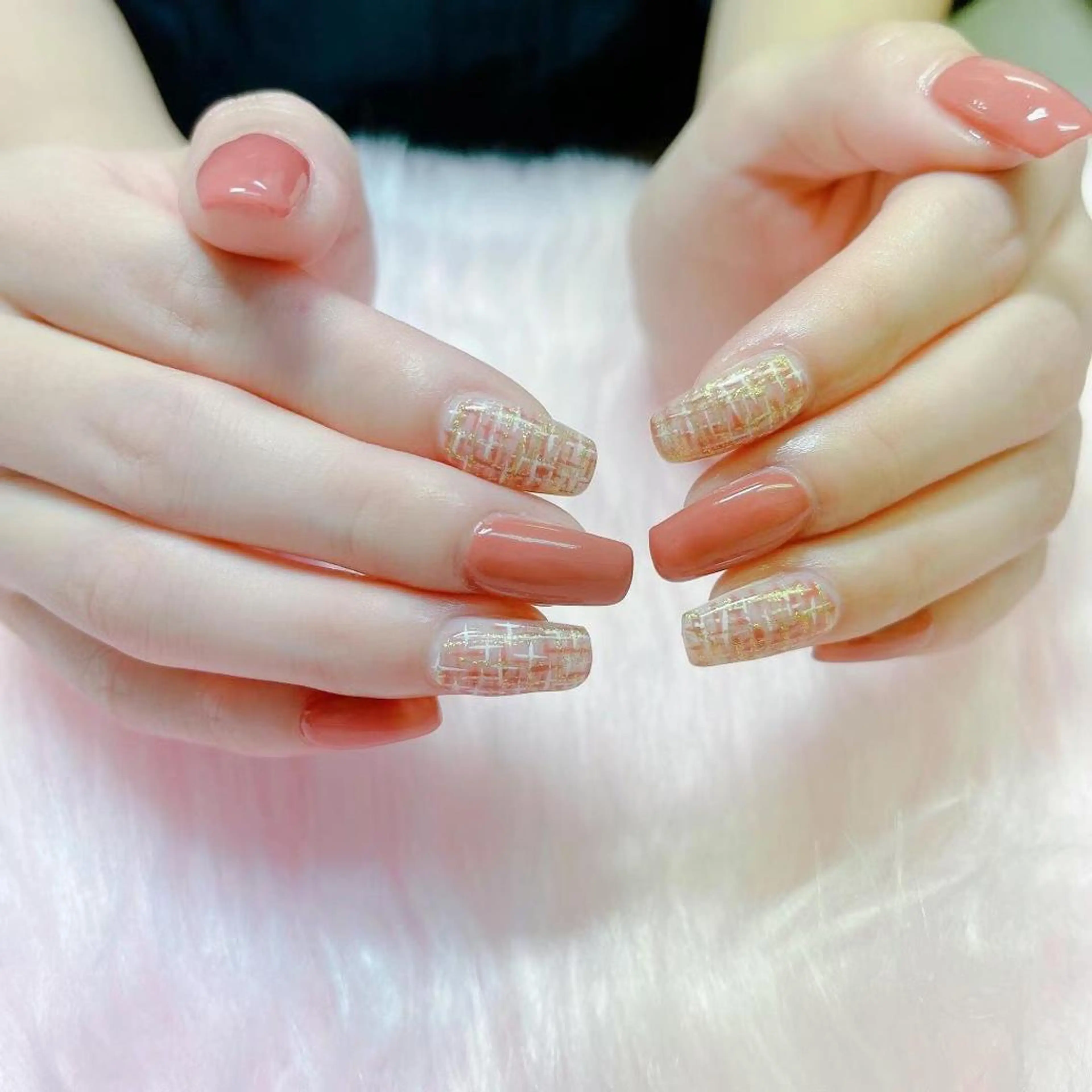 ネイル ワンカラーネイル スカルプネイル ツイードネイル ハンドネイル MoonNail ユリ🌸のネイルデザイン