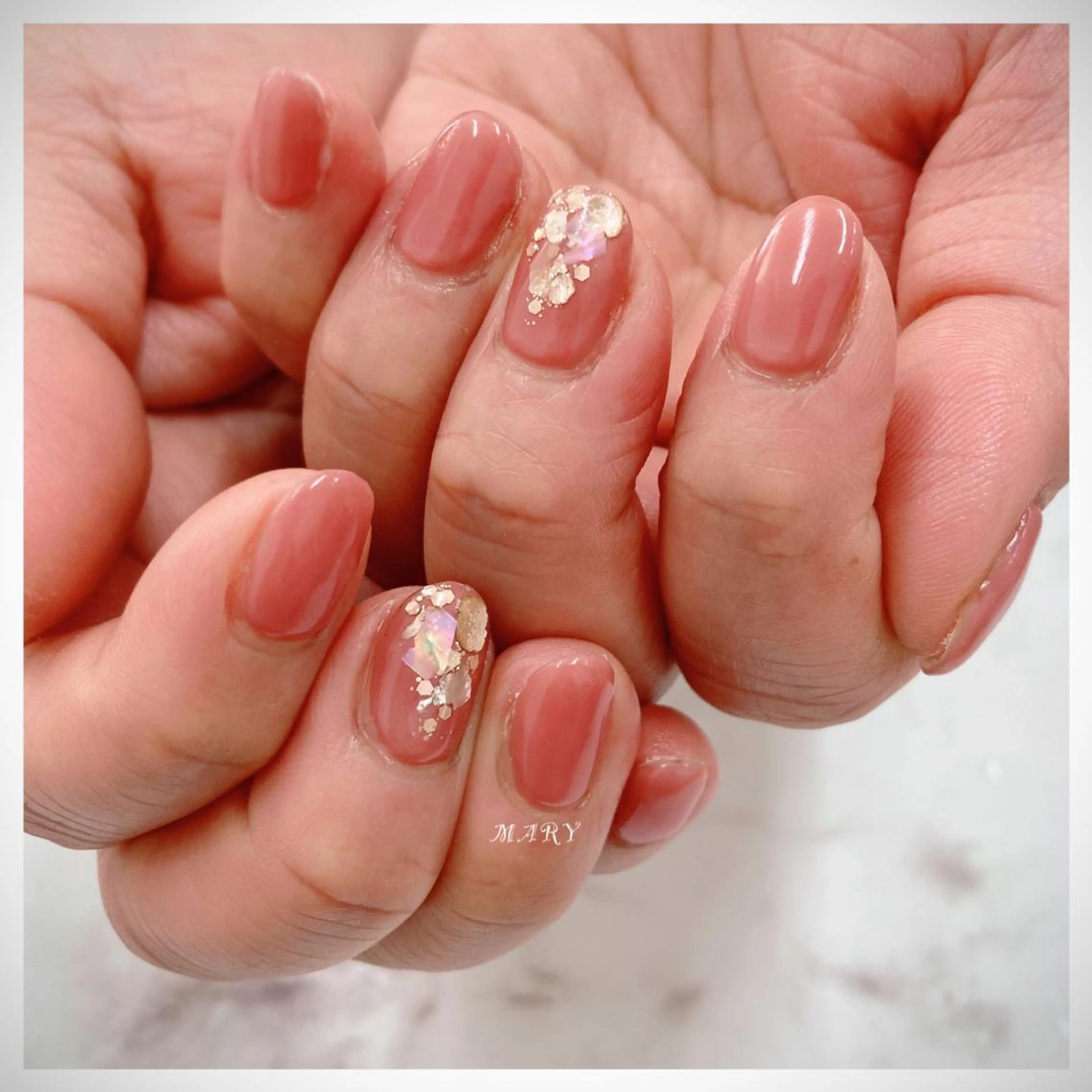 ネイル ニュアンスネイル オフィスネイル ワンカラーネイル ピンク Mary nail .narumiのネイルデザイン