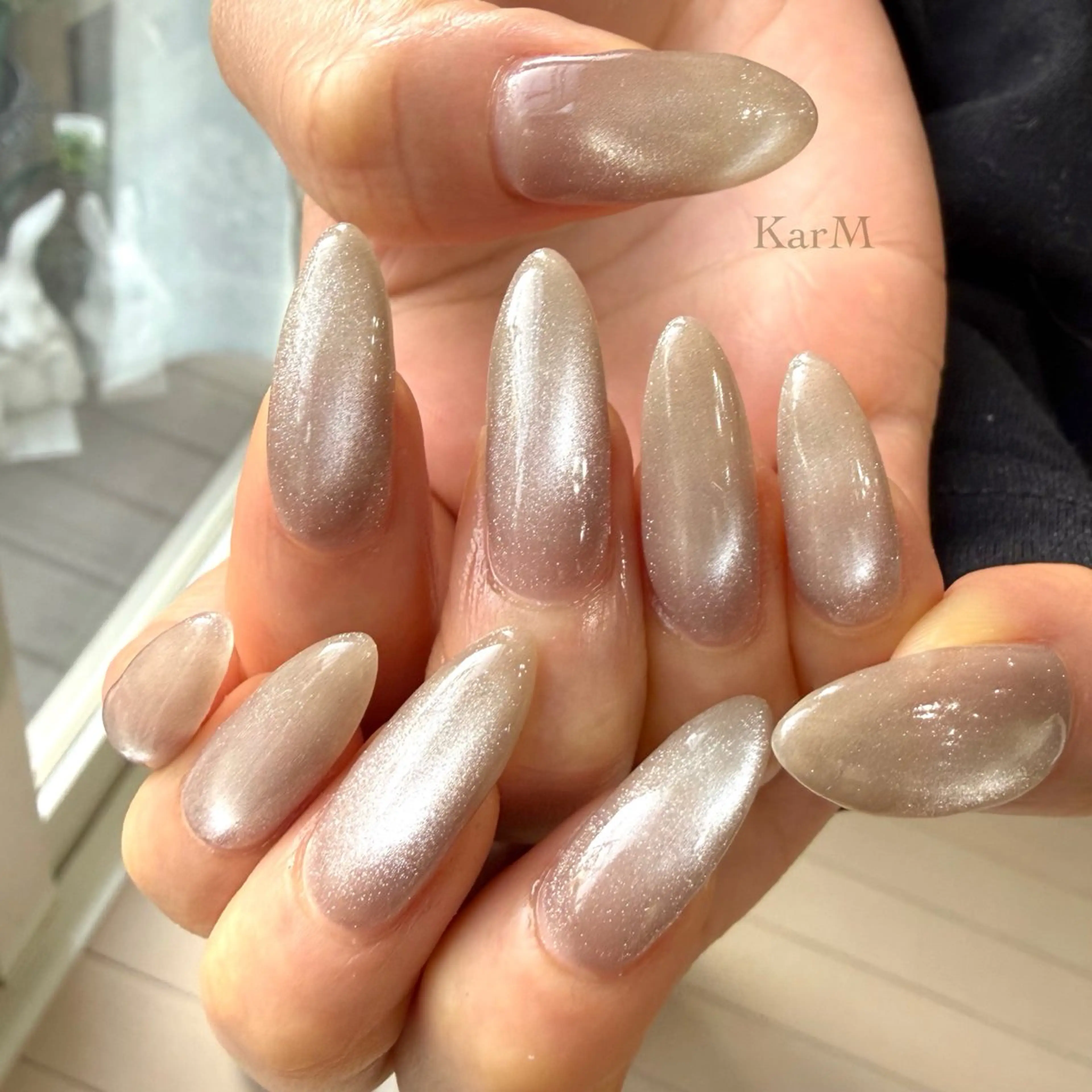 ネイル オーロラネイル チークネイル ドット フラッシュネイル フレンチネイル ハンドネイル フットネイル ogino karinのネイルデザイン