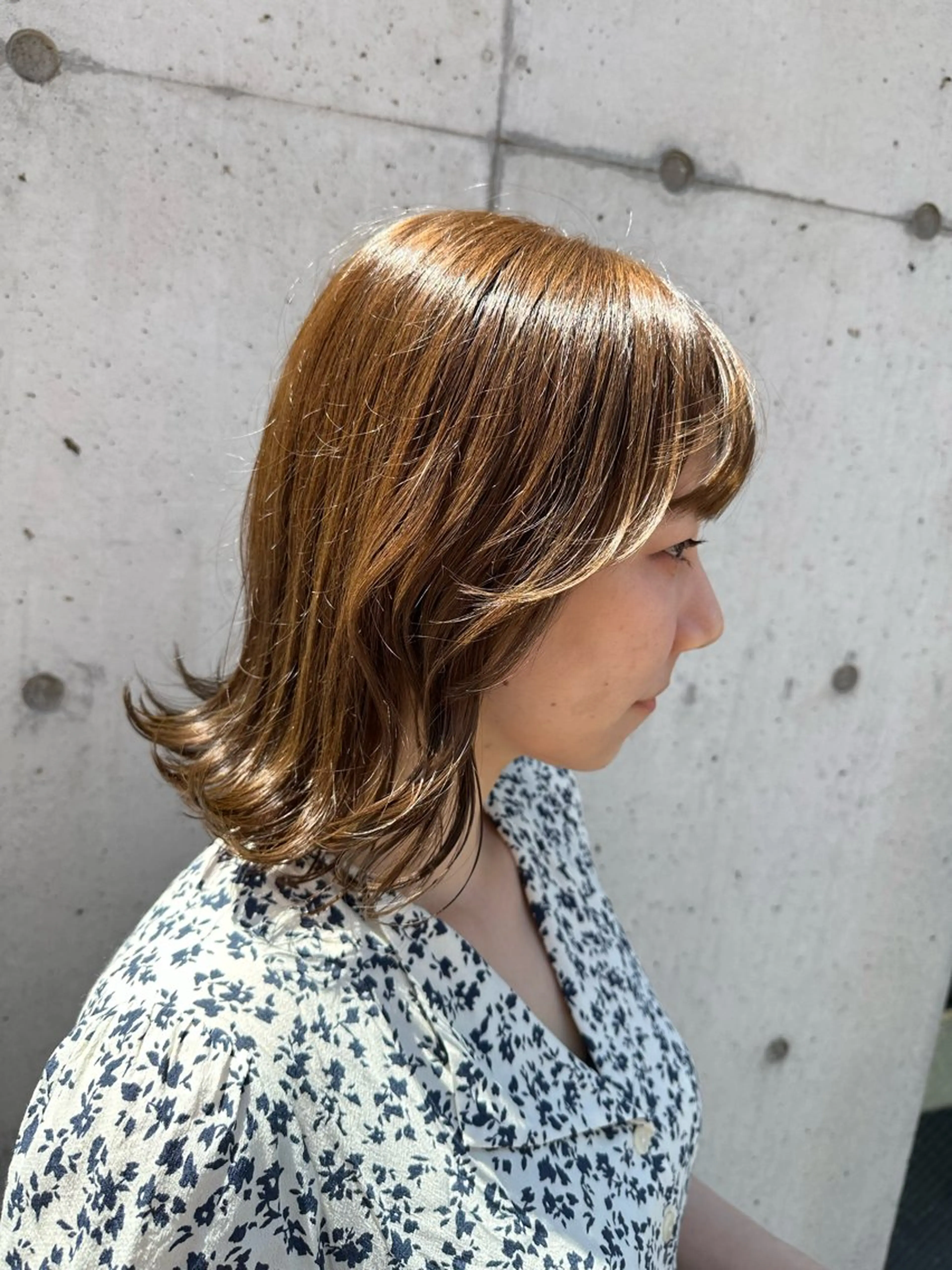 ミディアム カラー ヘアカラー トリートメント 髪質改善⭐️縮毛矯正 中野⭐️Rinaのヘアスタイル