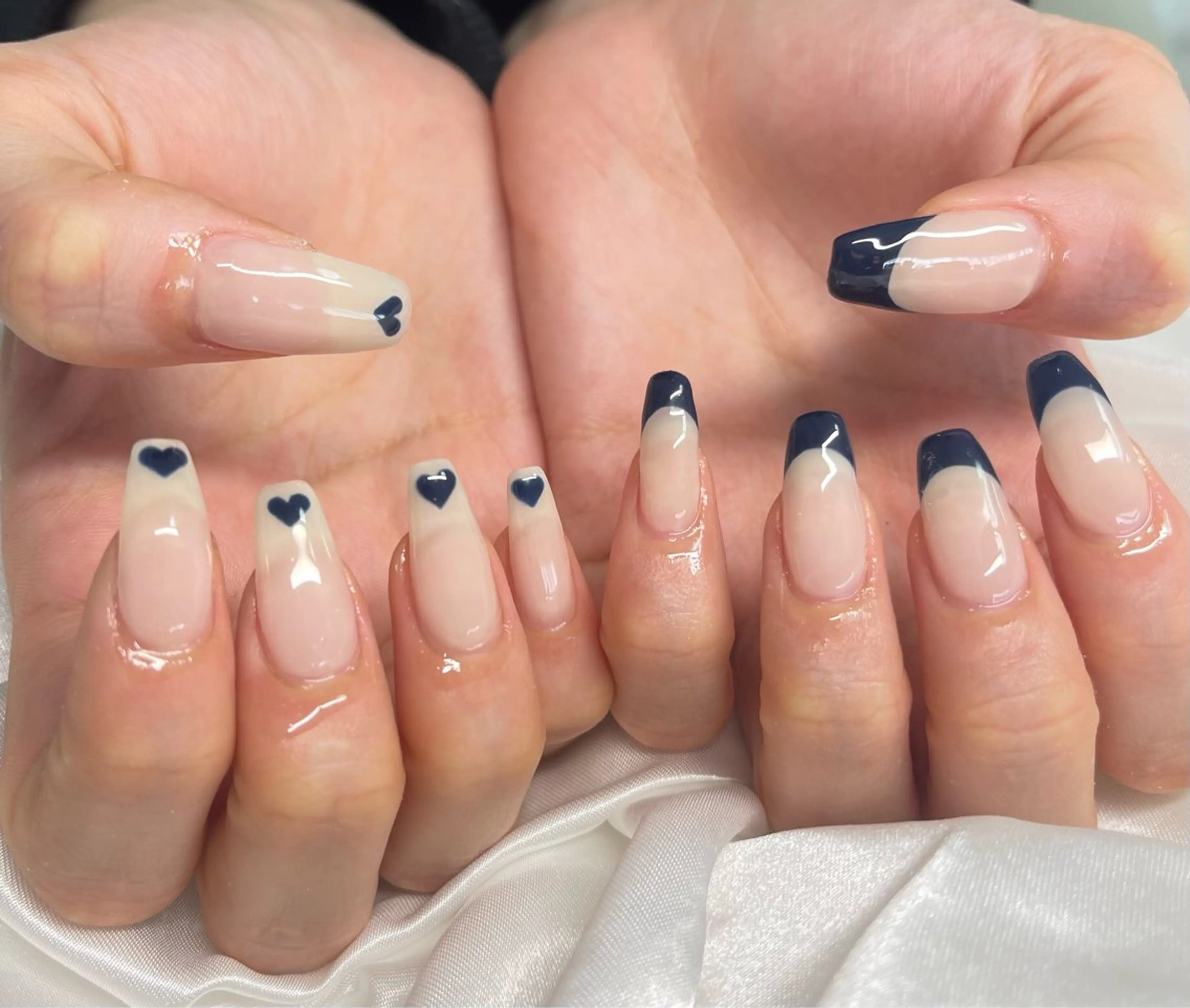 ネイル ハート 韓国ネイル ロングネイル ワンホンネイル ハンドネイル celica所属・松田 由真のネイルデザイン