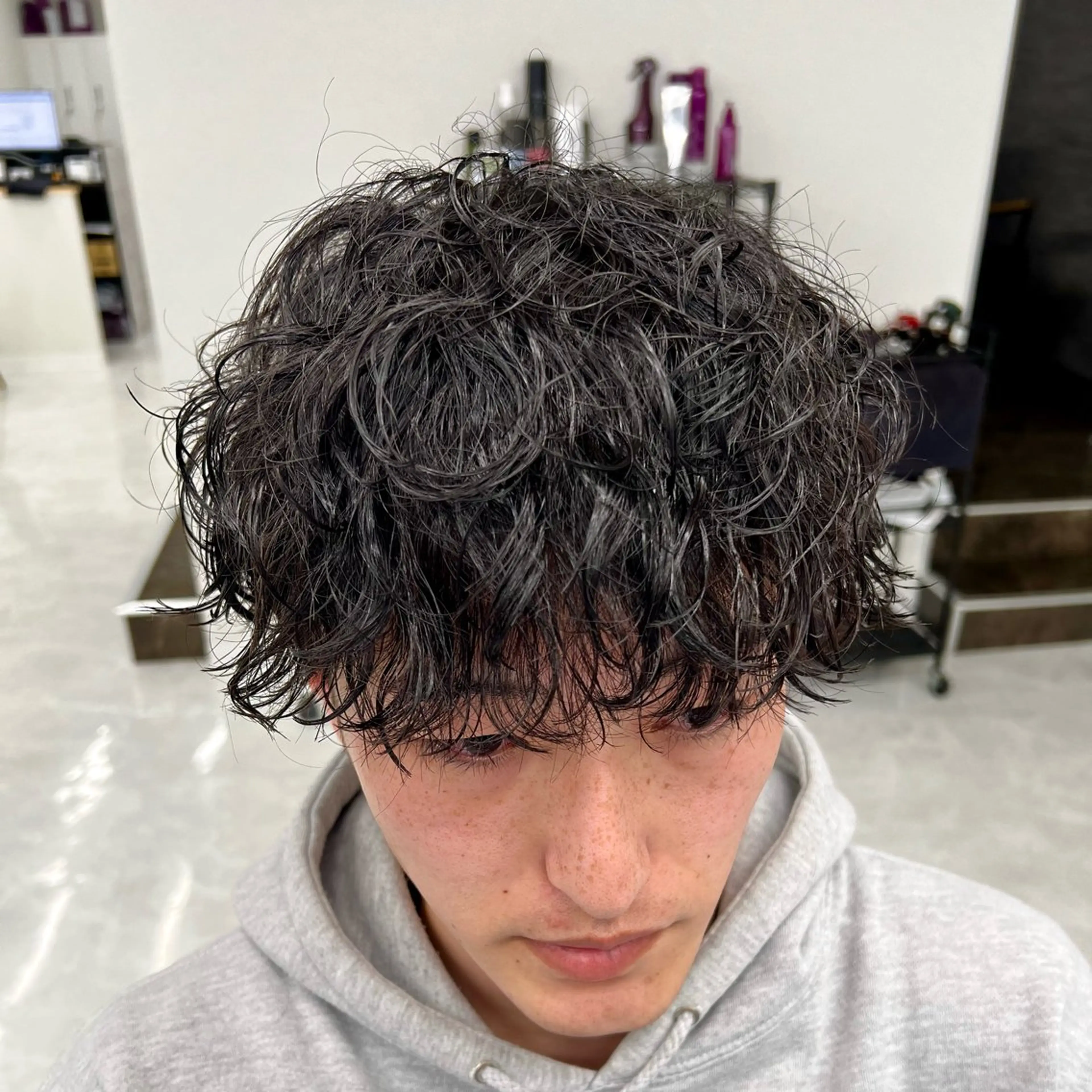 ショート カット パーマ トリートメント ヘアセット メンズパーマ名人 TAKUMAのヘアスタイル