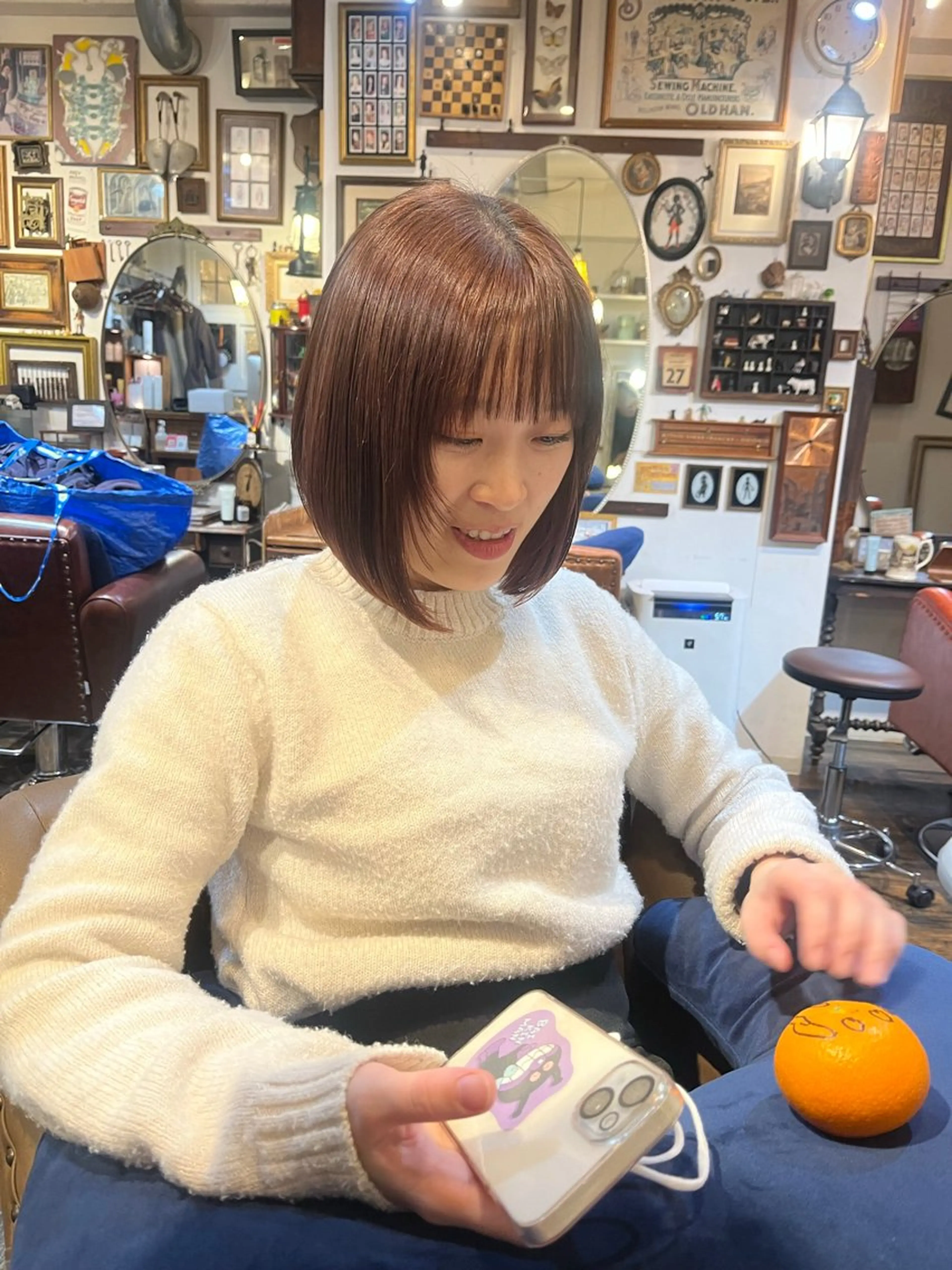 ショート ボブ 顔周りカット レイヤーカット ショートヘア カット ヘアカラー トリートメント ヘッドスパ benji 学芸大学所属・朝が楽なパーマ 🌱ショート/緒方椋のヘアスタイル