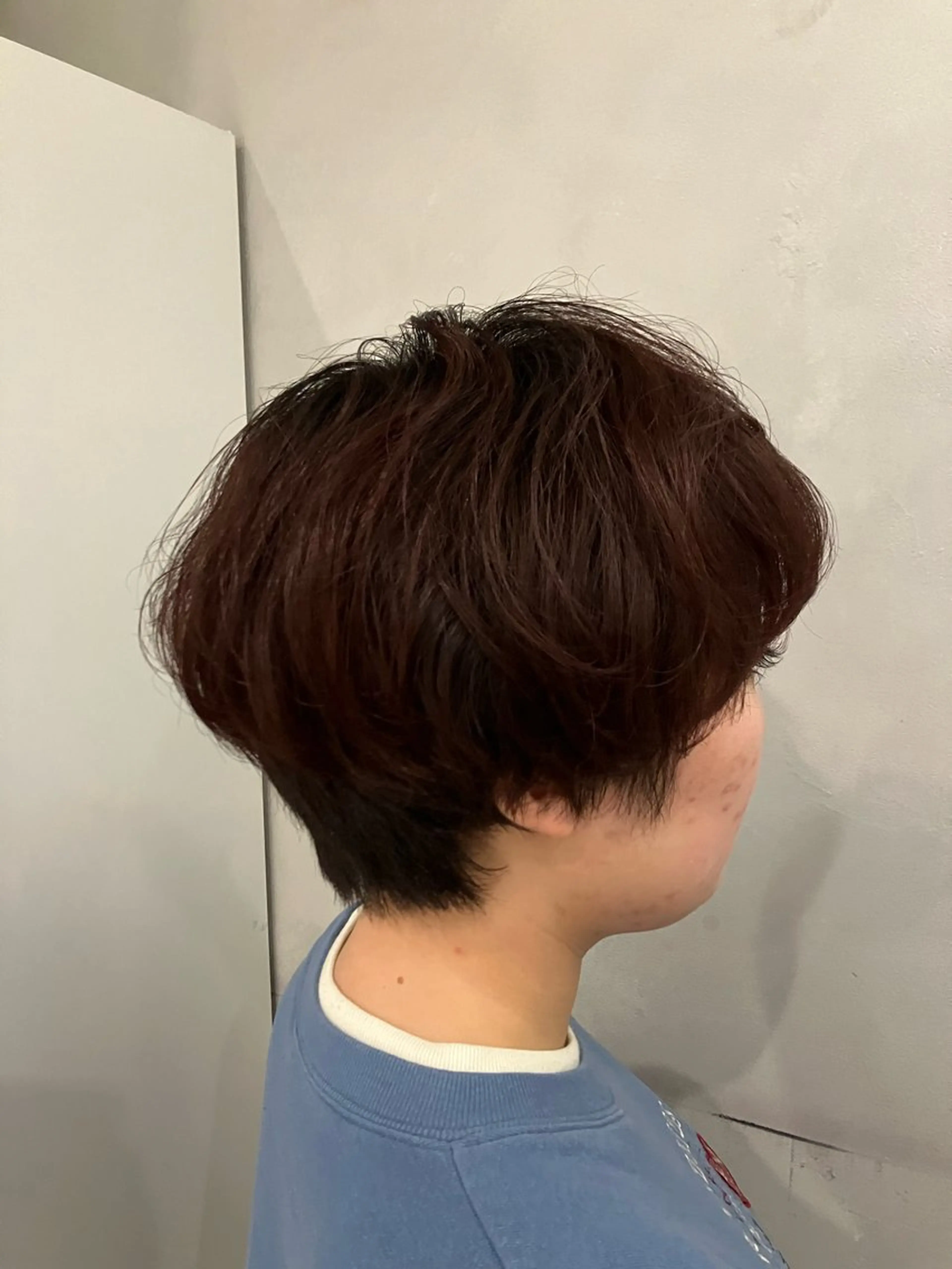 ショート カラー パーマ ピンクカラー ウルフ・ハイレイヤー 🌟ナカノ・ユウヤのヘアスタイル