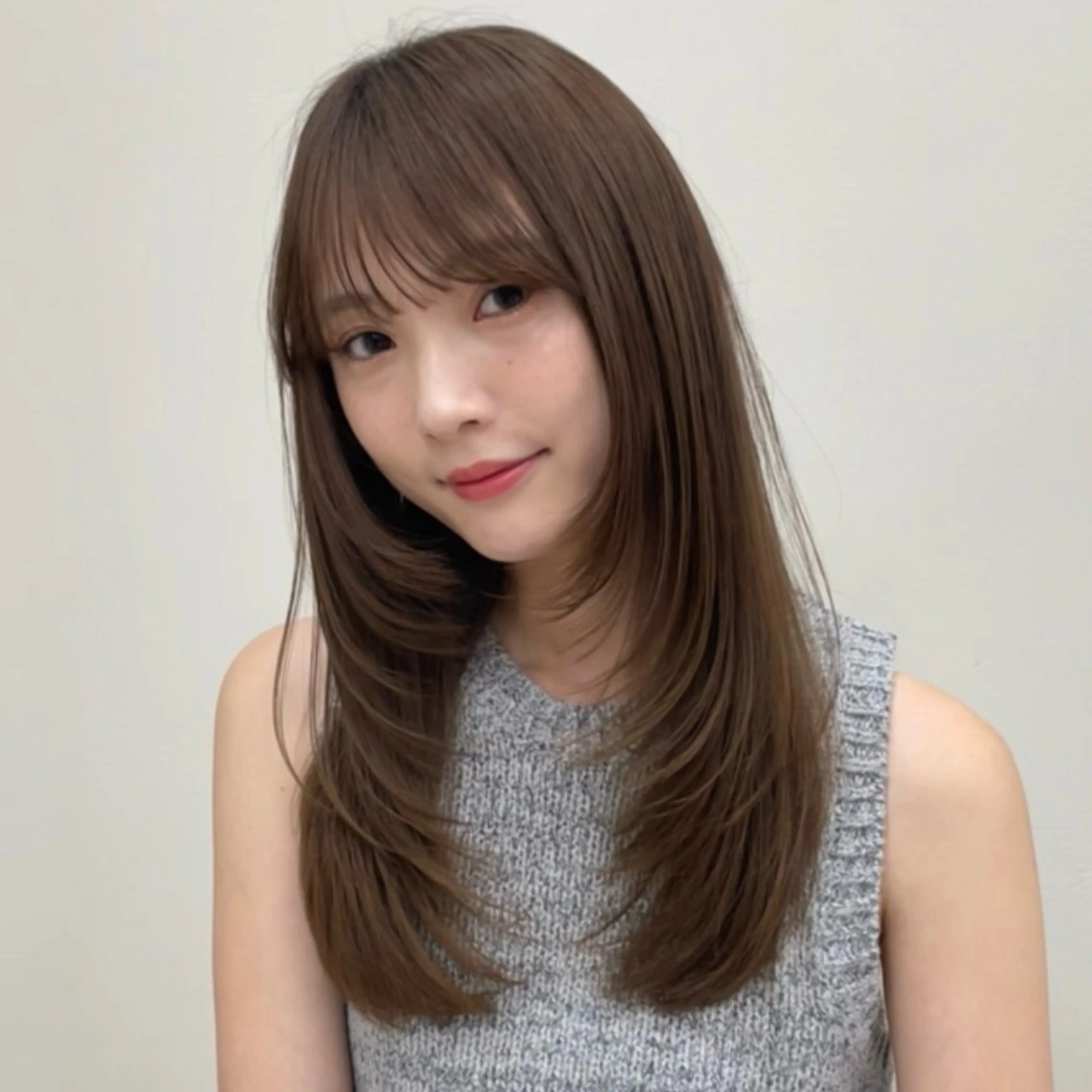 セミロング カラー ブラウンカラー 透明感カラー レイヤーカット 小顔カット カット ヘアカラー トリートメント ボブ/レイヤー /sora🌙✨️のヘアスタイル