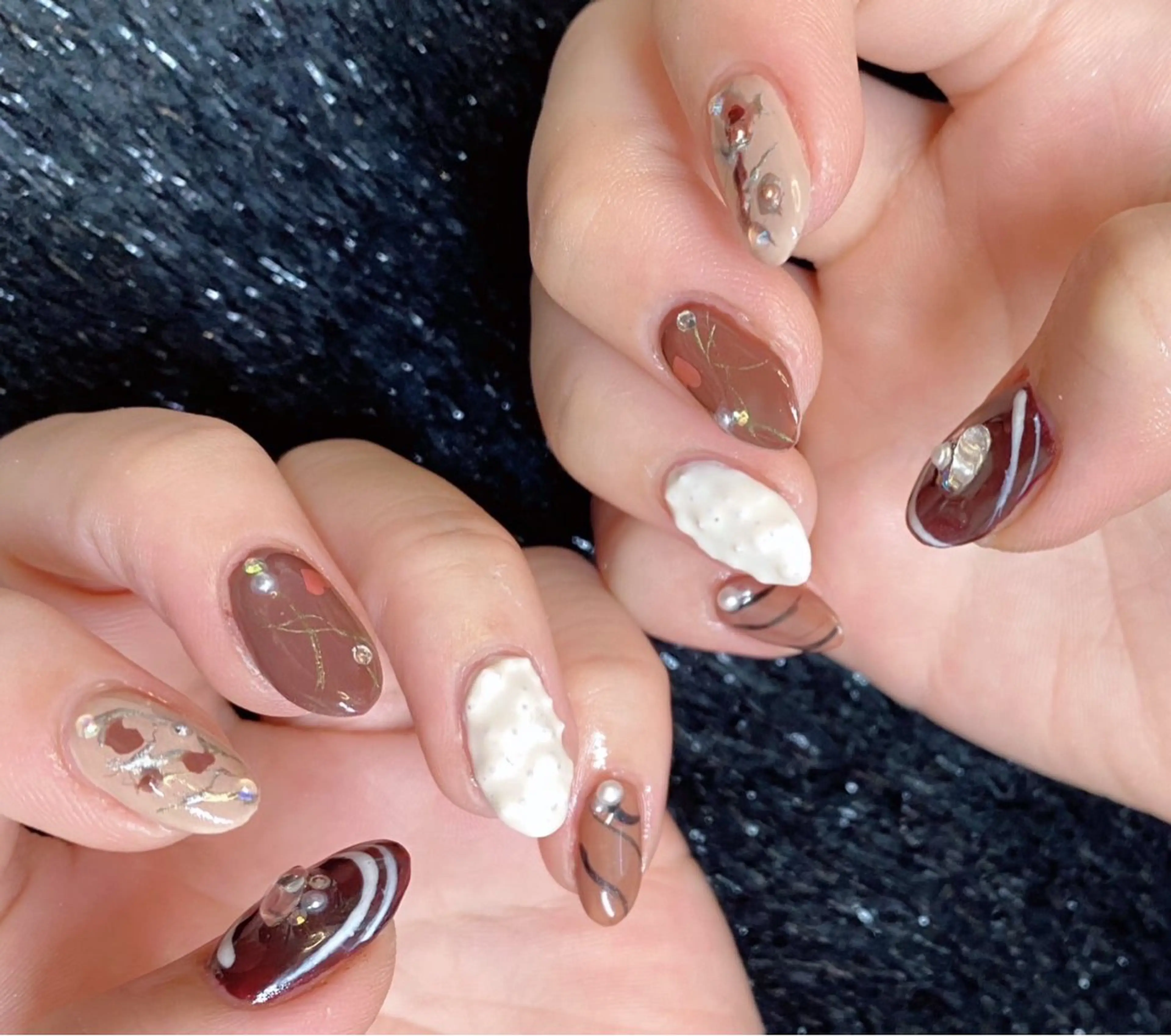 ネイル フレンチネイル ジェルネイル ガラスフレンチ ゴージャス グラデーション ハンドネイル ハンドケア 大門浜松町 ネイルのネイルデザイン