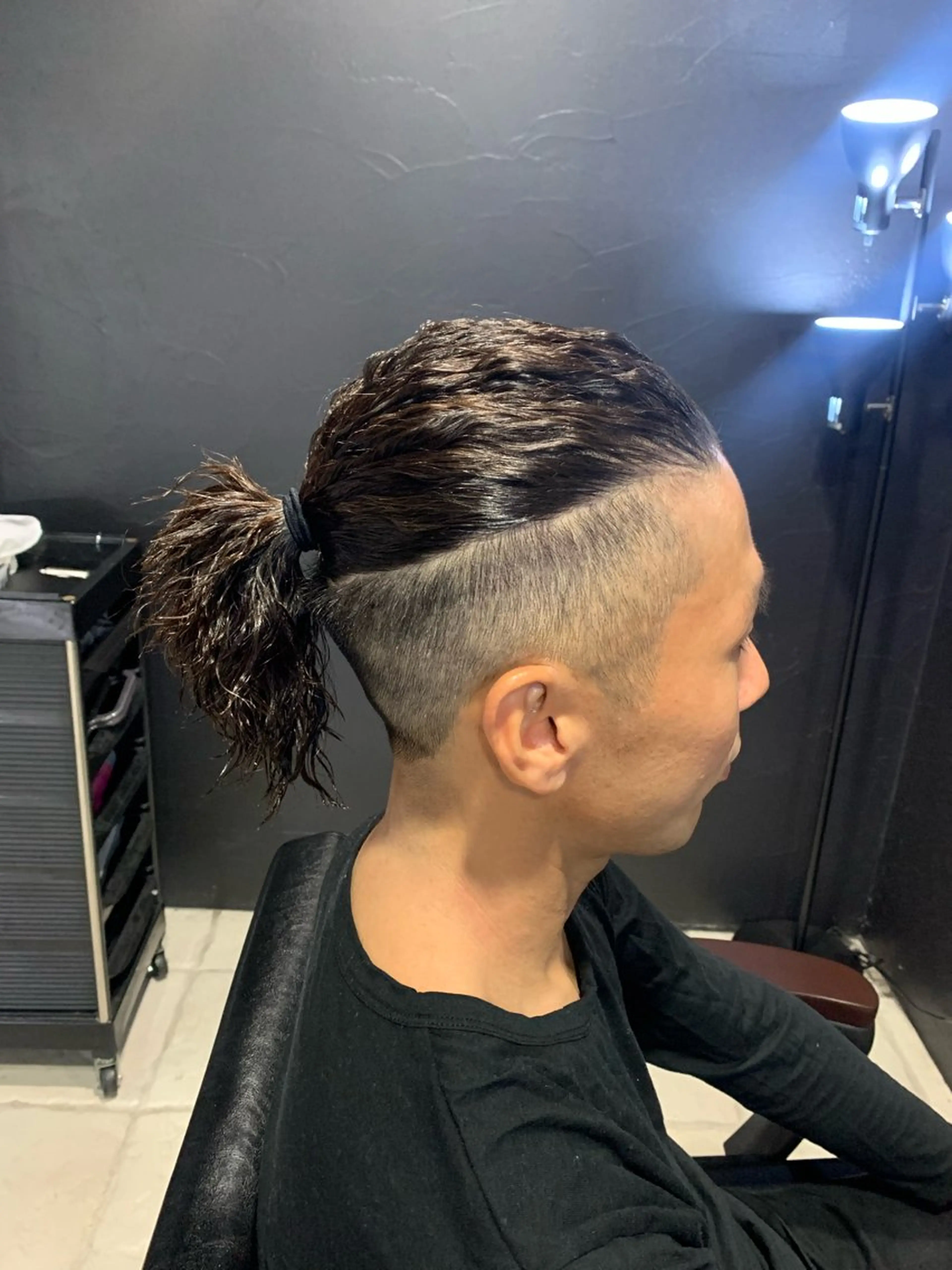 セミロング メンズ マンバンヘア メンズパーマ/難波/ 心斎橋　室園亮佑のヘアスタイル