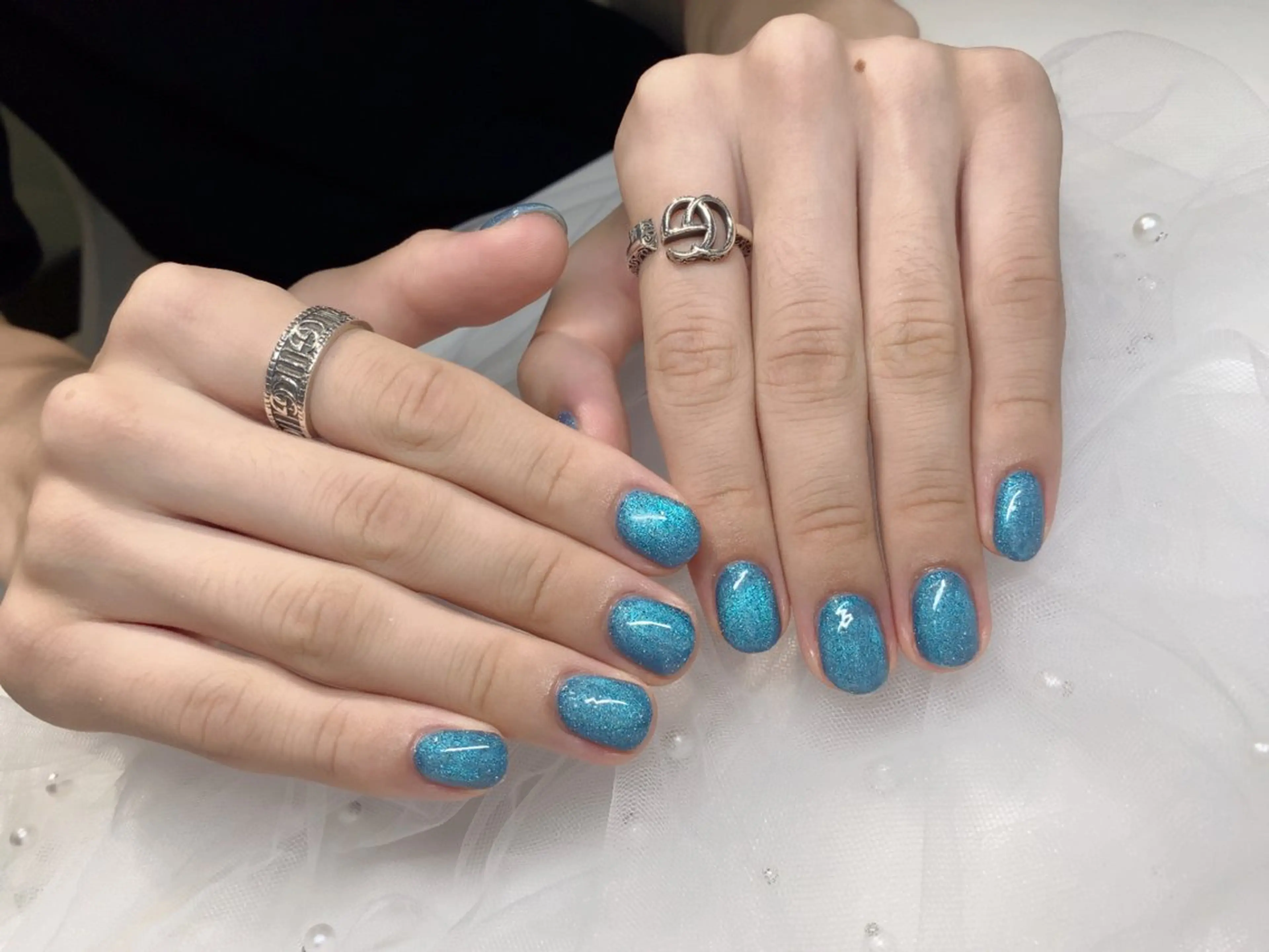 ネイル I-nailロング /ワンホン/キラキラのネイルデザイン