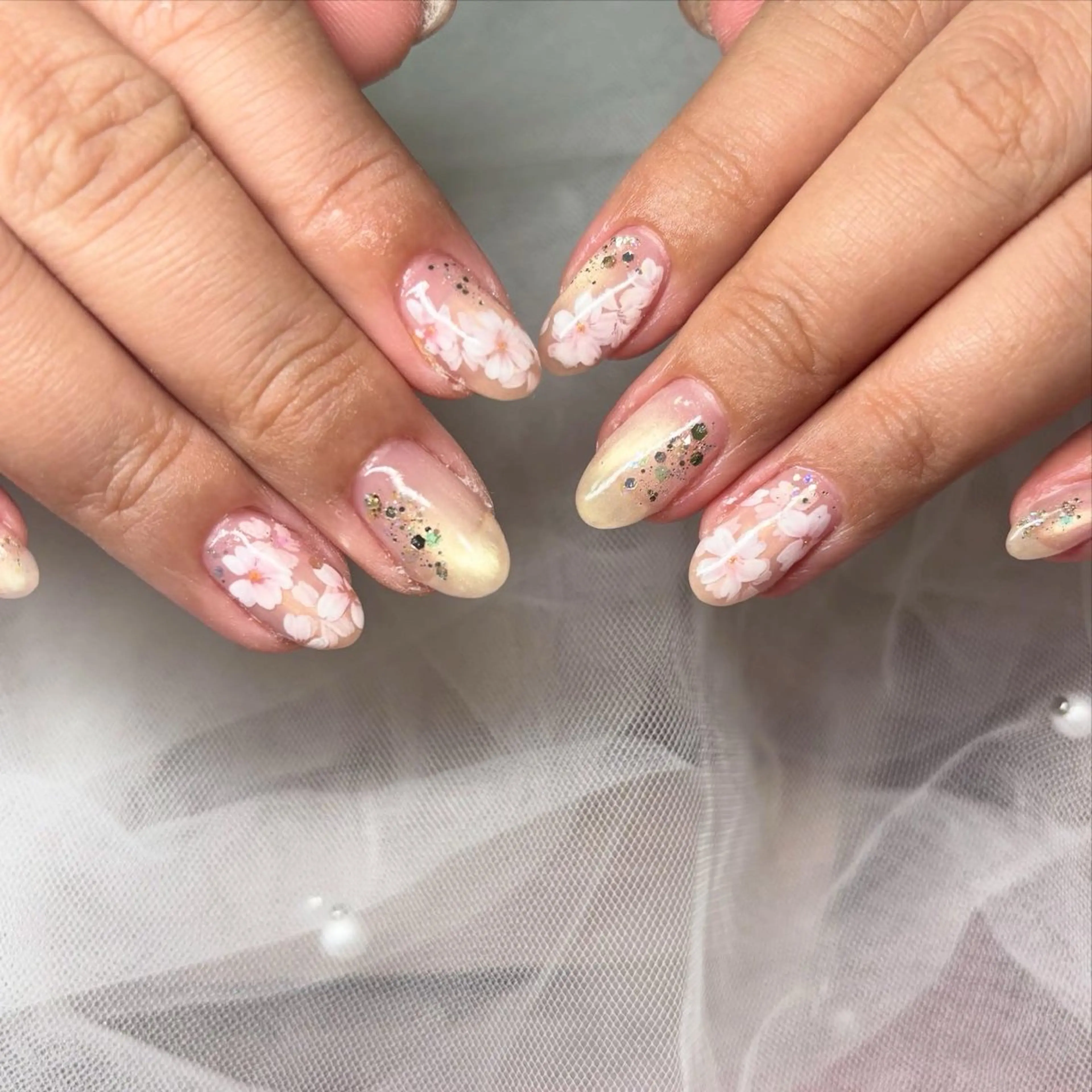 ネイル 桜ネイル ハンドネイル Jasmine💟 ラテン系お姉さんのネイルデザイン