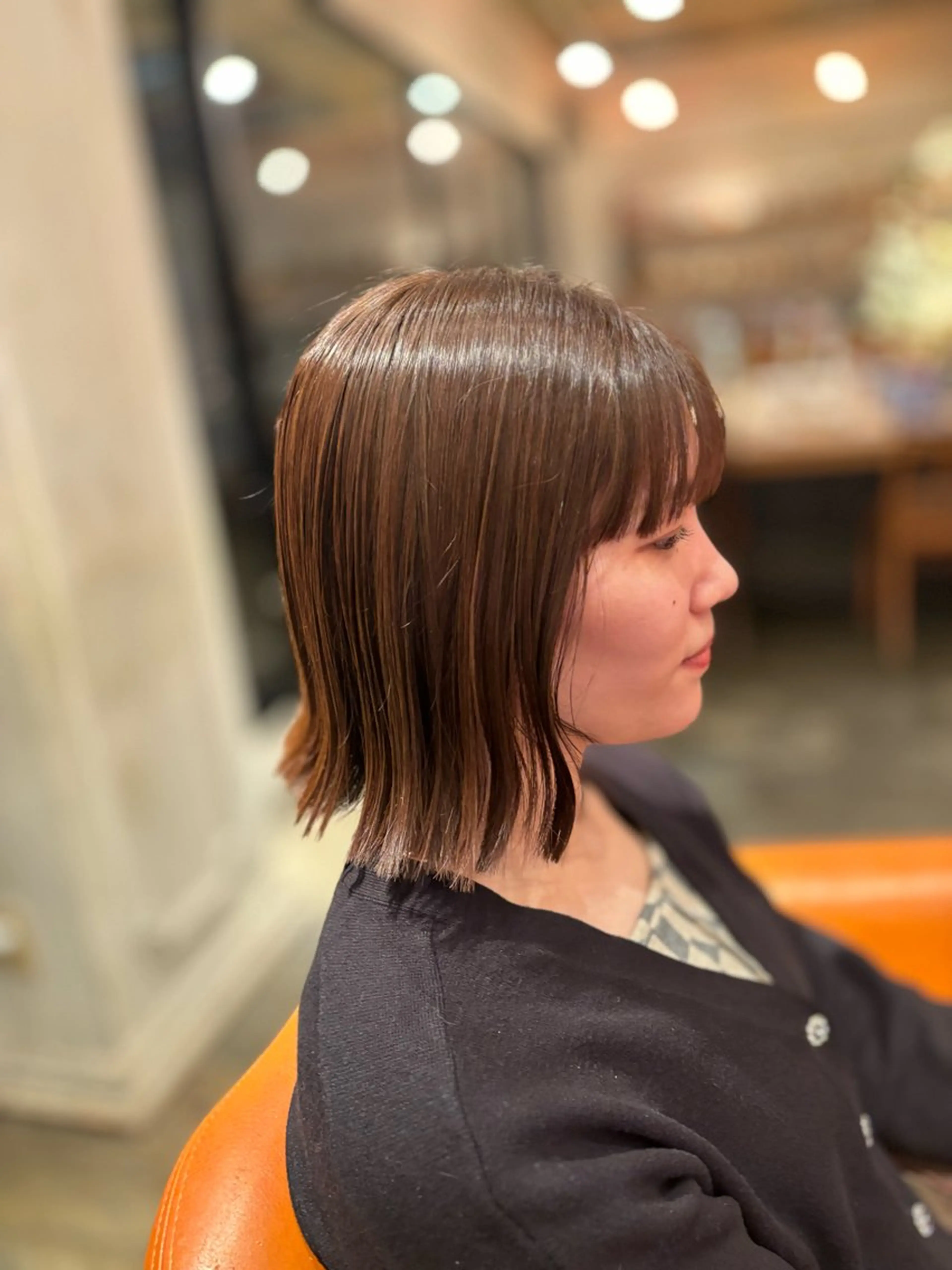 カラー ワイドバング 髪質改善カラー ブラウン🤎YUMEのヘアスタイル