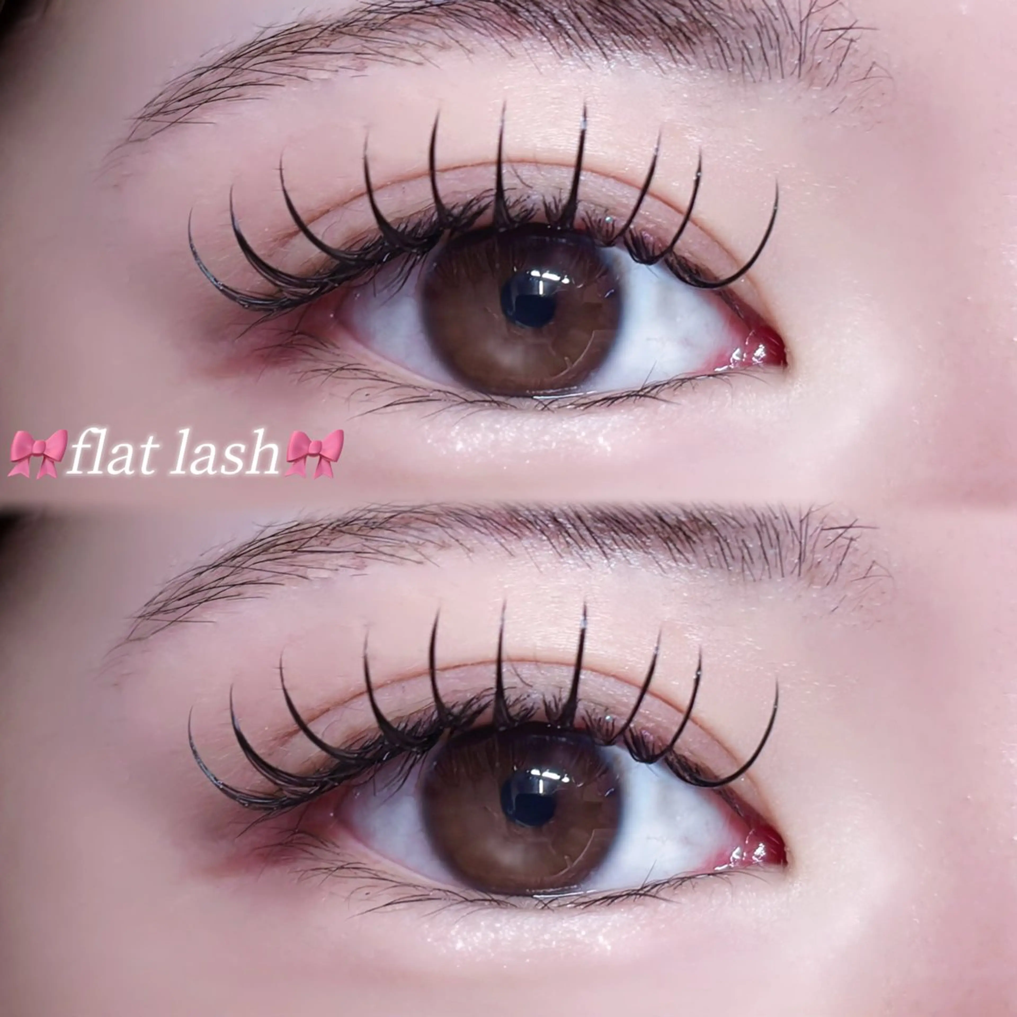 【マツエク】フラットラッシュ100本 オフ込み🩶➕美容コーティング付き🎀束感仕上げ🎀の写真
