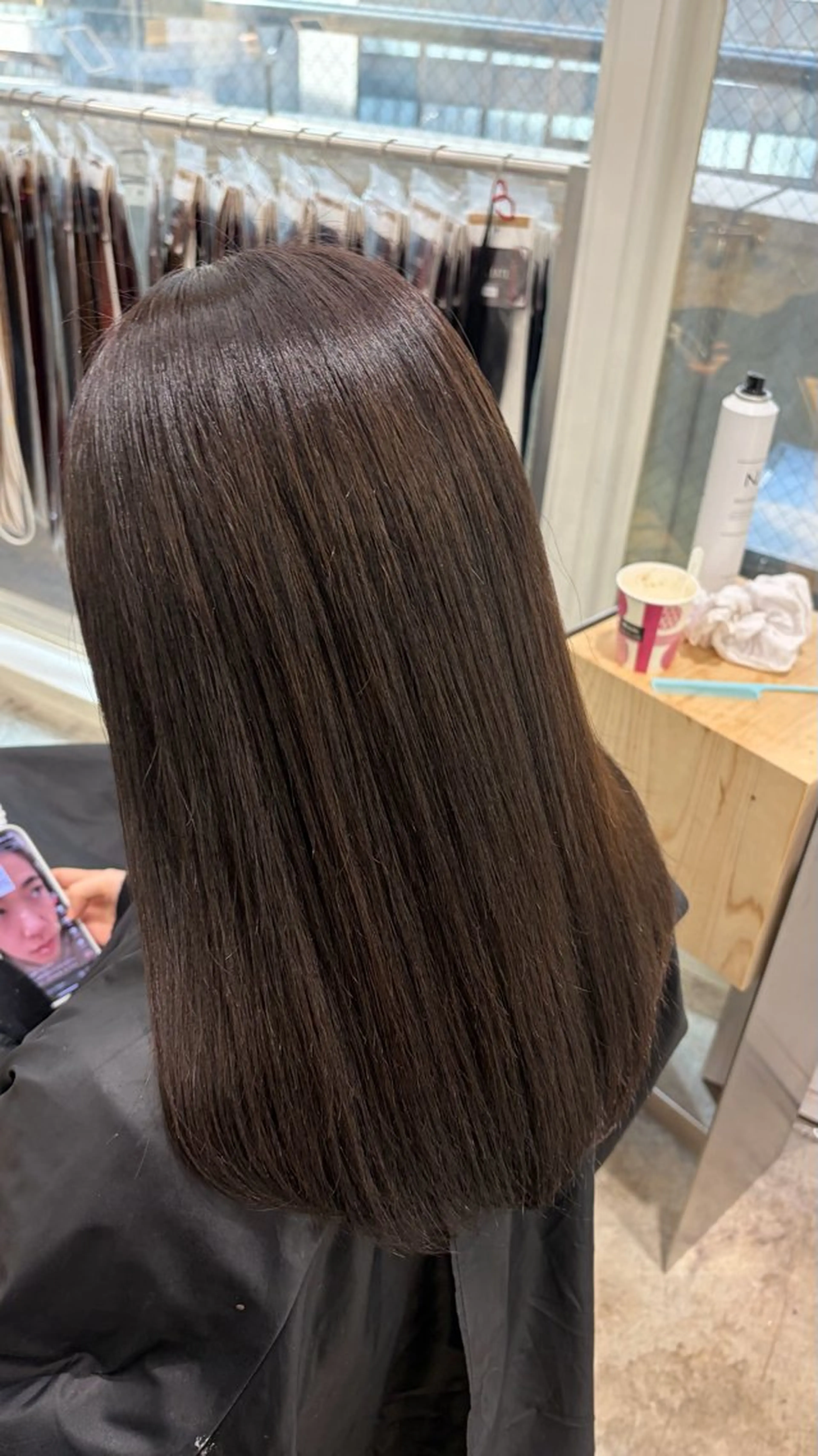 セミロング ヘアカラー トリートメント るかハイトーンピンク カラー/プルエクステのヘアスタイル