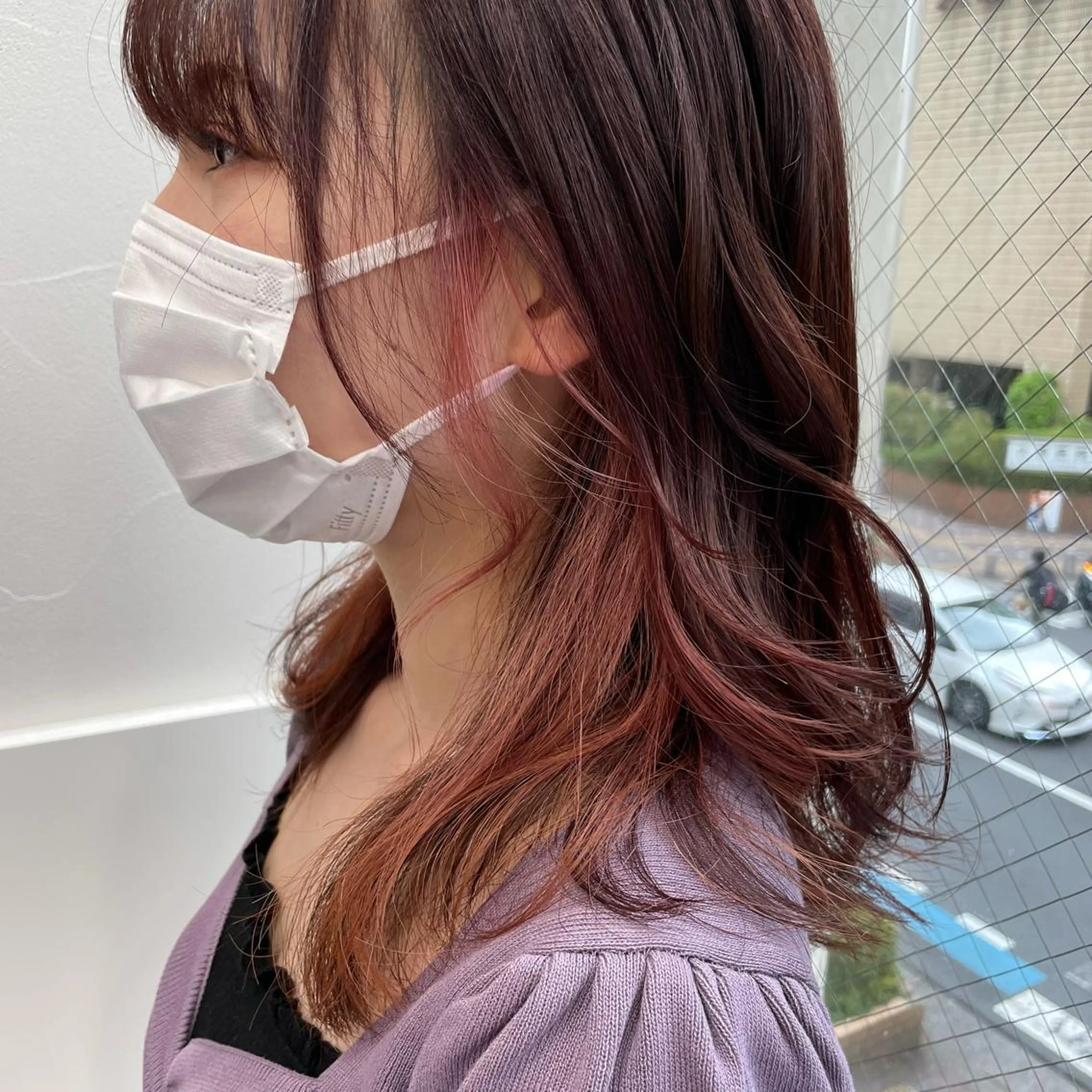 ミディアム カラー インナーカラー ピンクカラー 🌼杉田 胡桃🌼のヘアスタイル