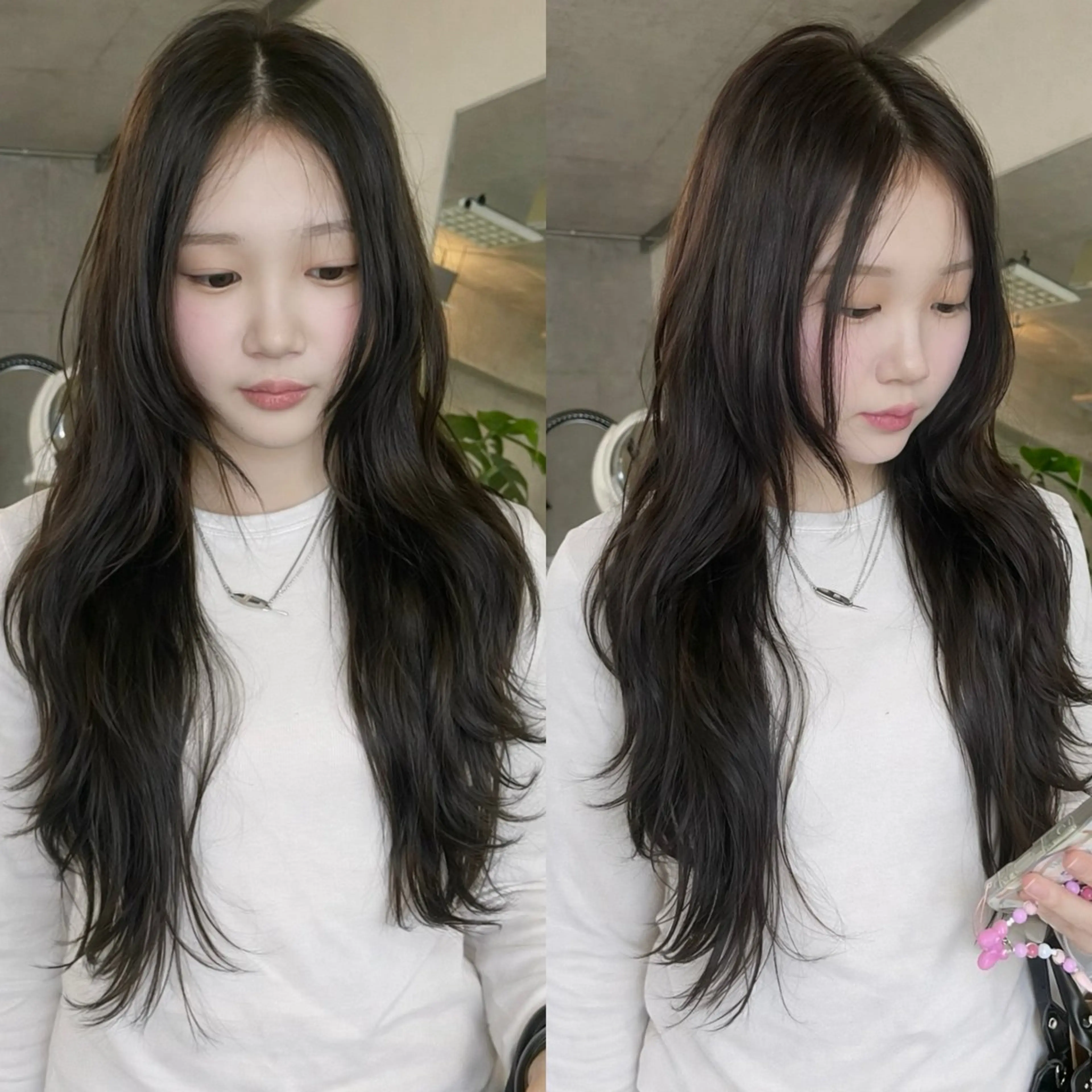 ロング ハッシュカット 韓国風ヘア レイヤーカット ロング カット 韓国ボブ/ハッシュ カットKIRAのヘアスタイル