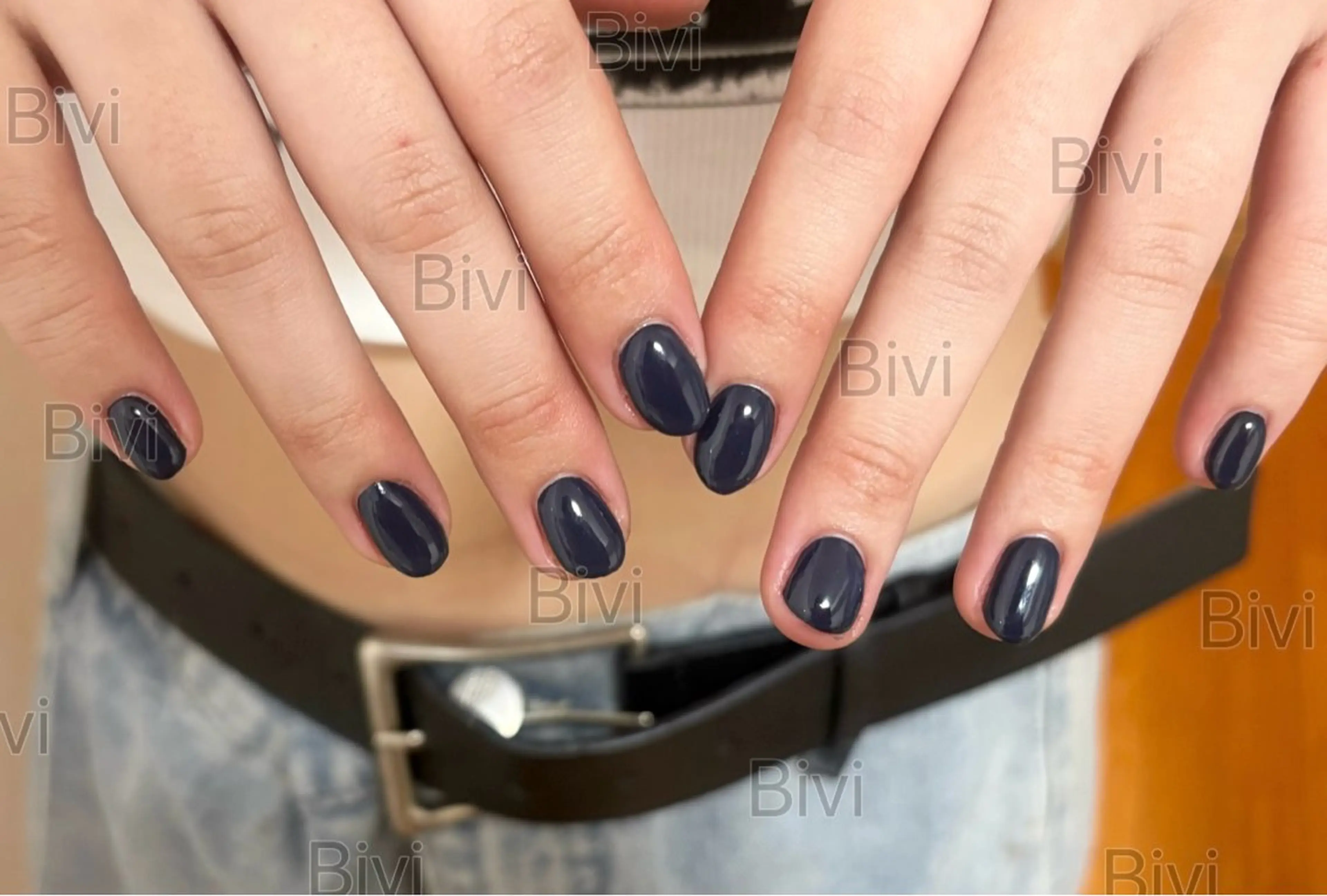 ネイル ネイビー ハンドネイル ハンドケア ♡Bivi♡自爪に 優しいネイルサロンのネイルデザイン