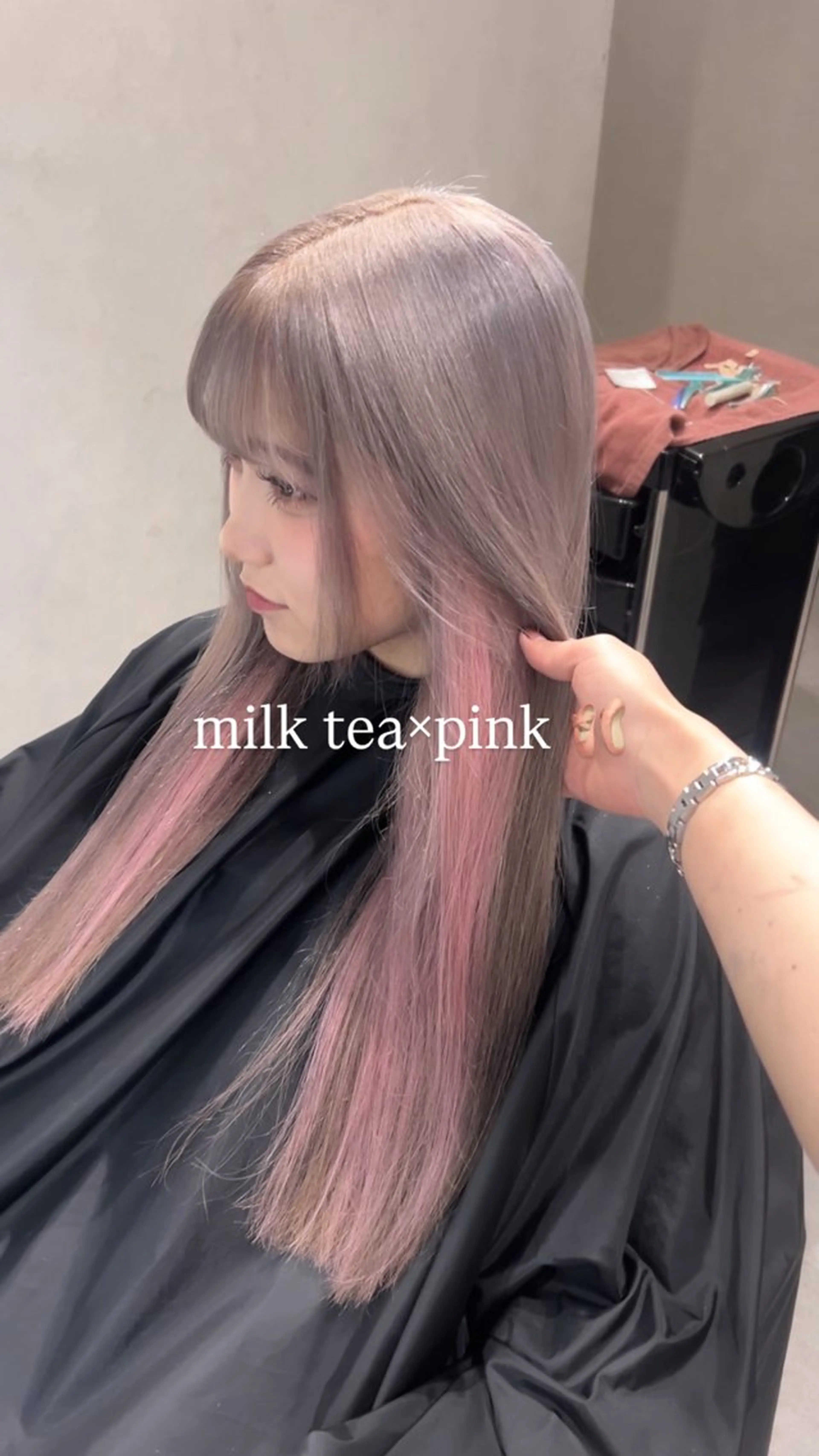 ロング カラー i.+OSAKA所属・【大阪】縮毛矯正×ハ イトーン✨のヘアスタイル