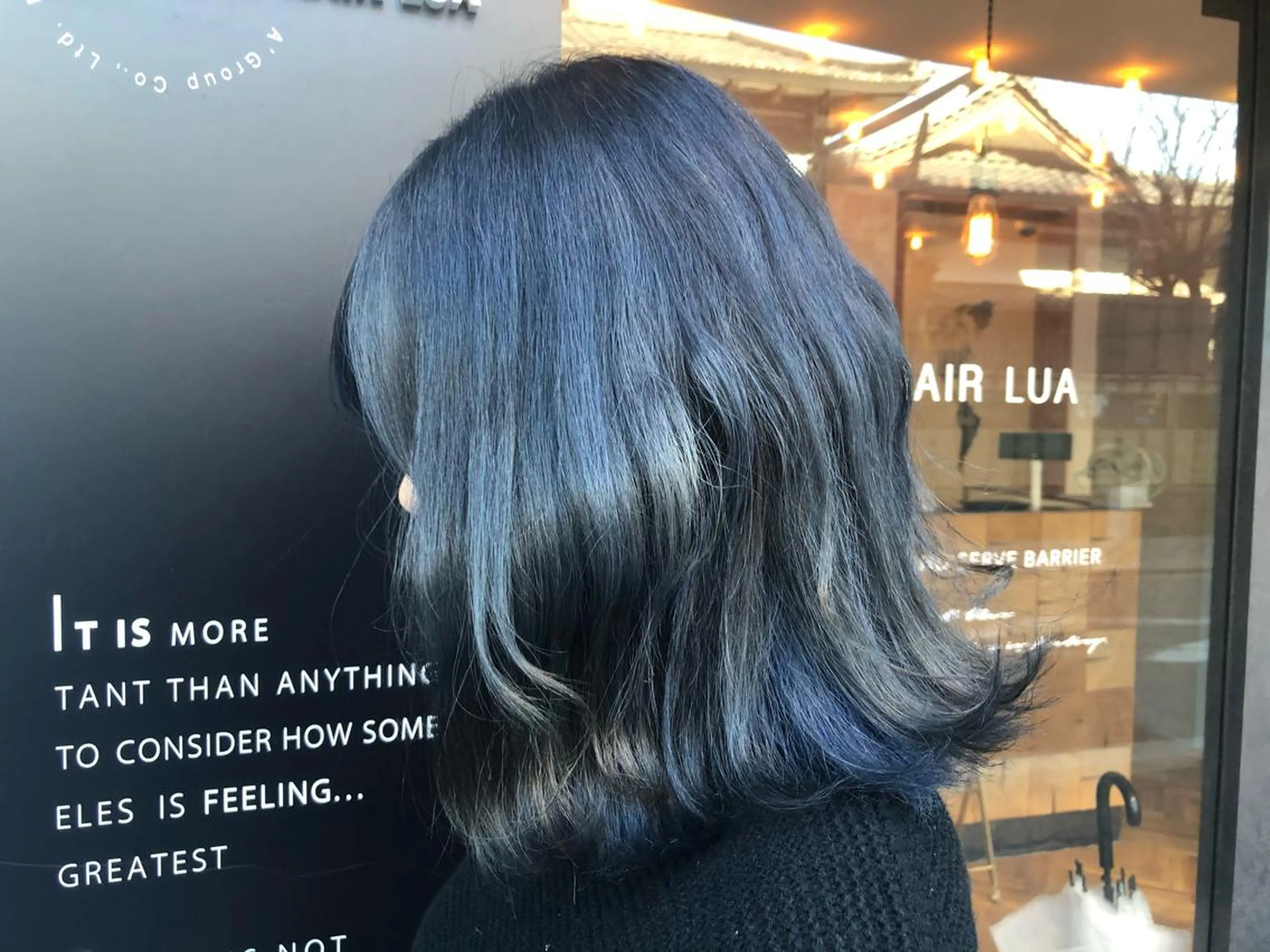 ロング カラー 黒髪 ブリーチ ブルーカラー ブルーブラック ネイビーカラー メンズパーマ特化型 🔥URITAのヘアスタイル