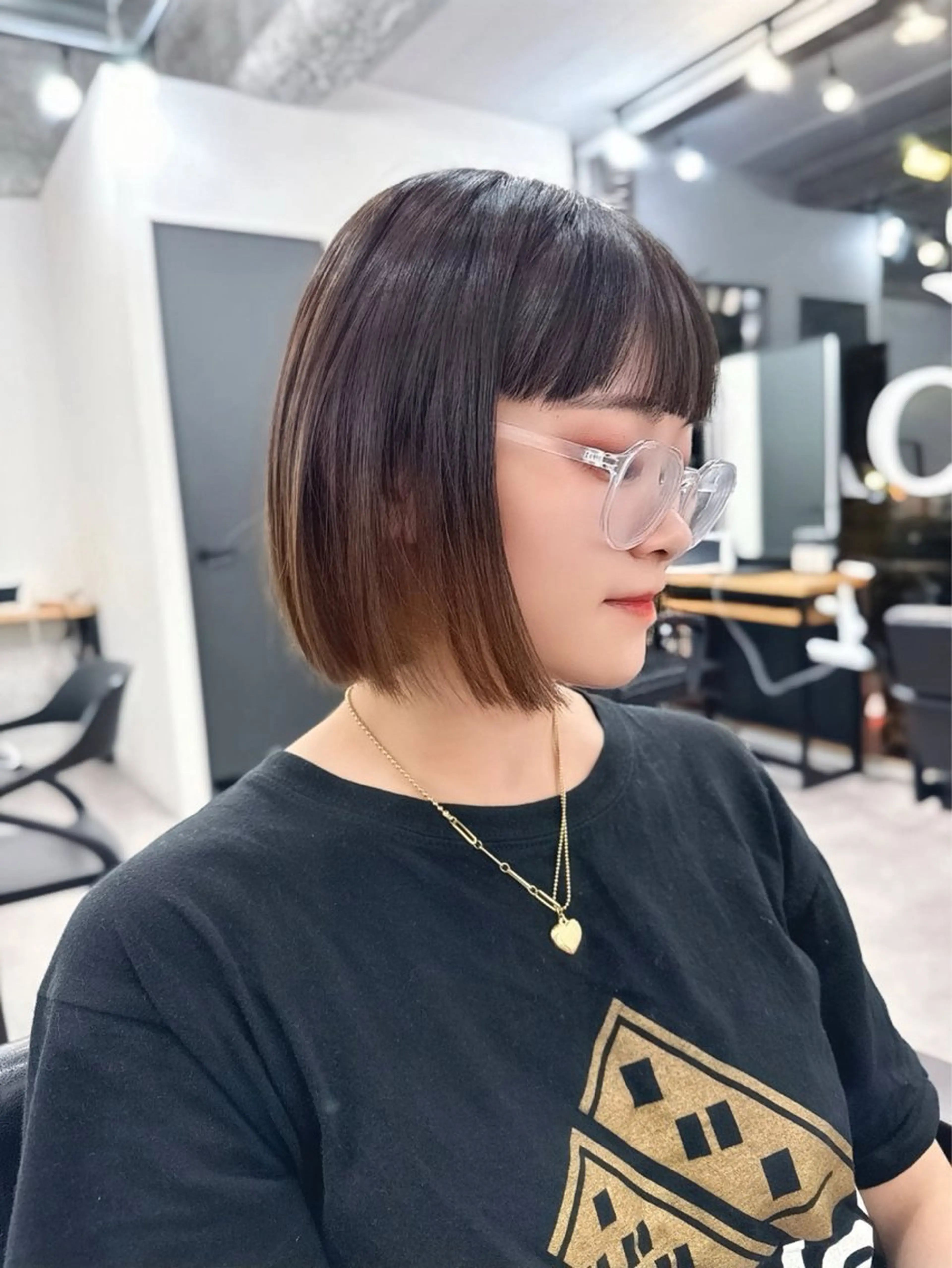 ショート のり🐼顔まわり/ 韓国/レイヤーカットのヘアスタイル