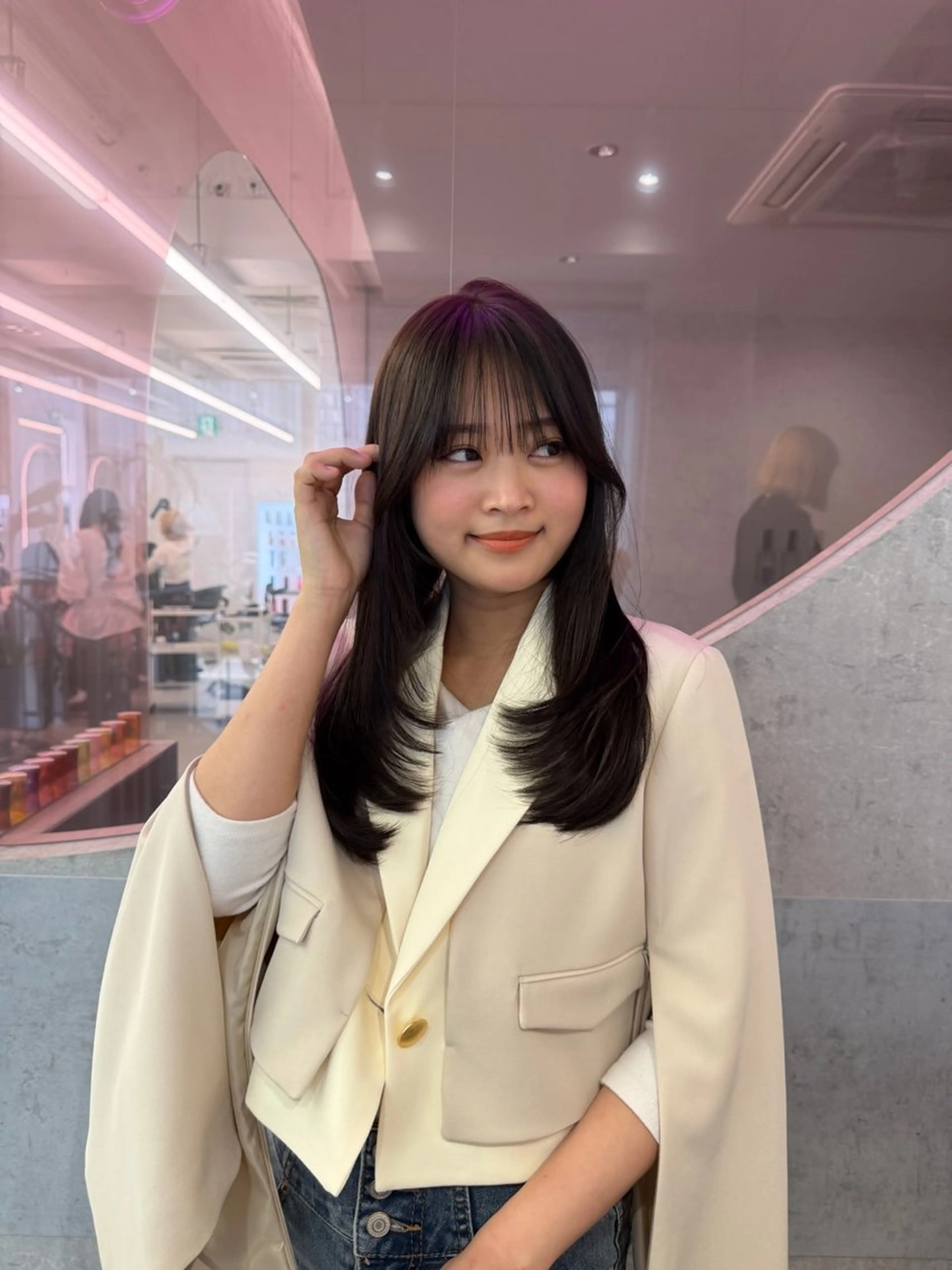 セミロング ヘアカラー トリートメント 中野 光瑠のヘアスタイル