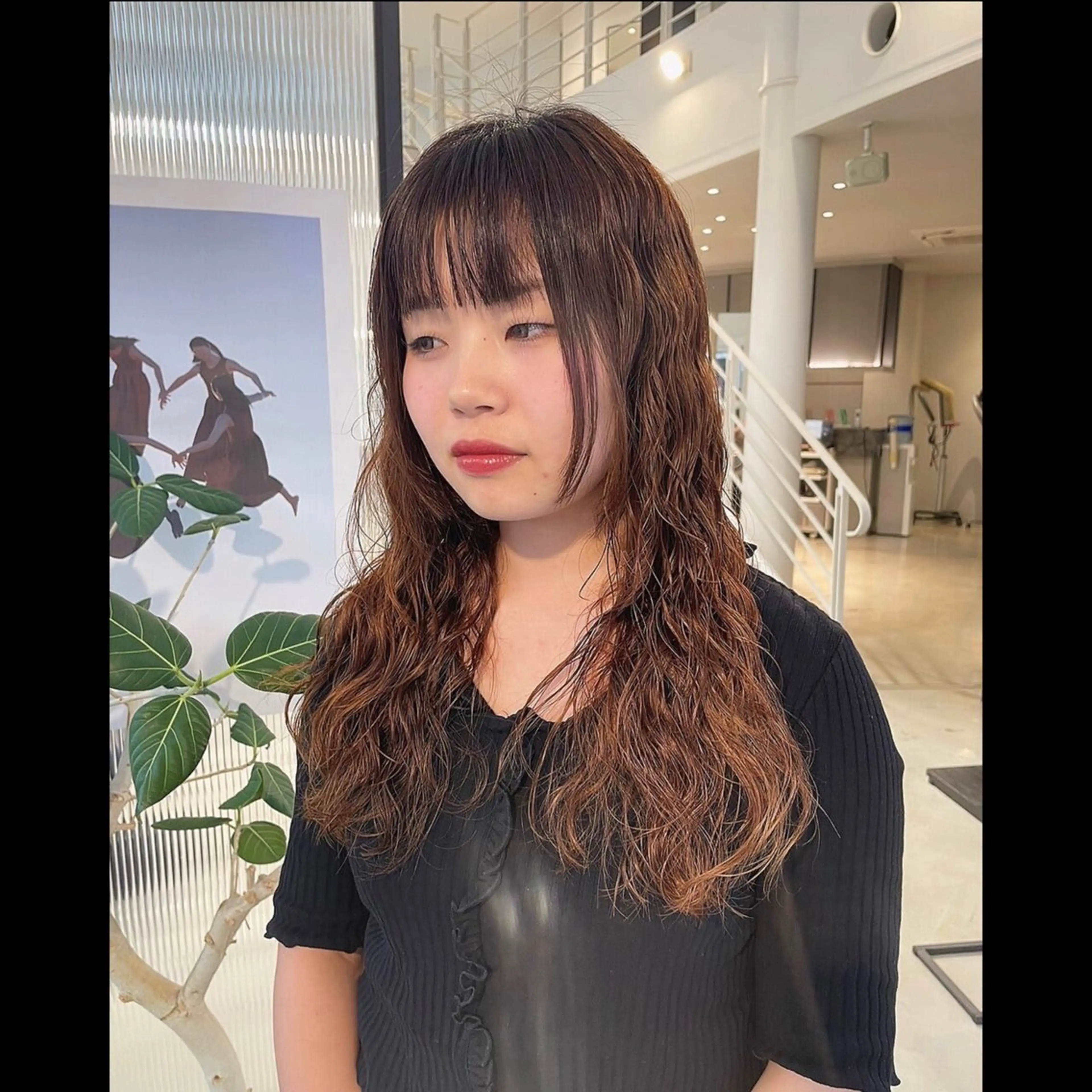 ロング パーマ カットモデル/ボブ/ reina🐈‍⬛のヘアスタイル