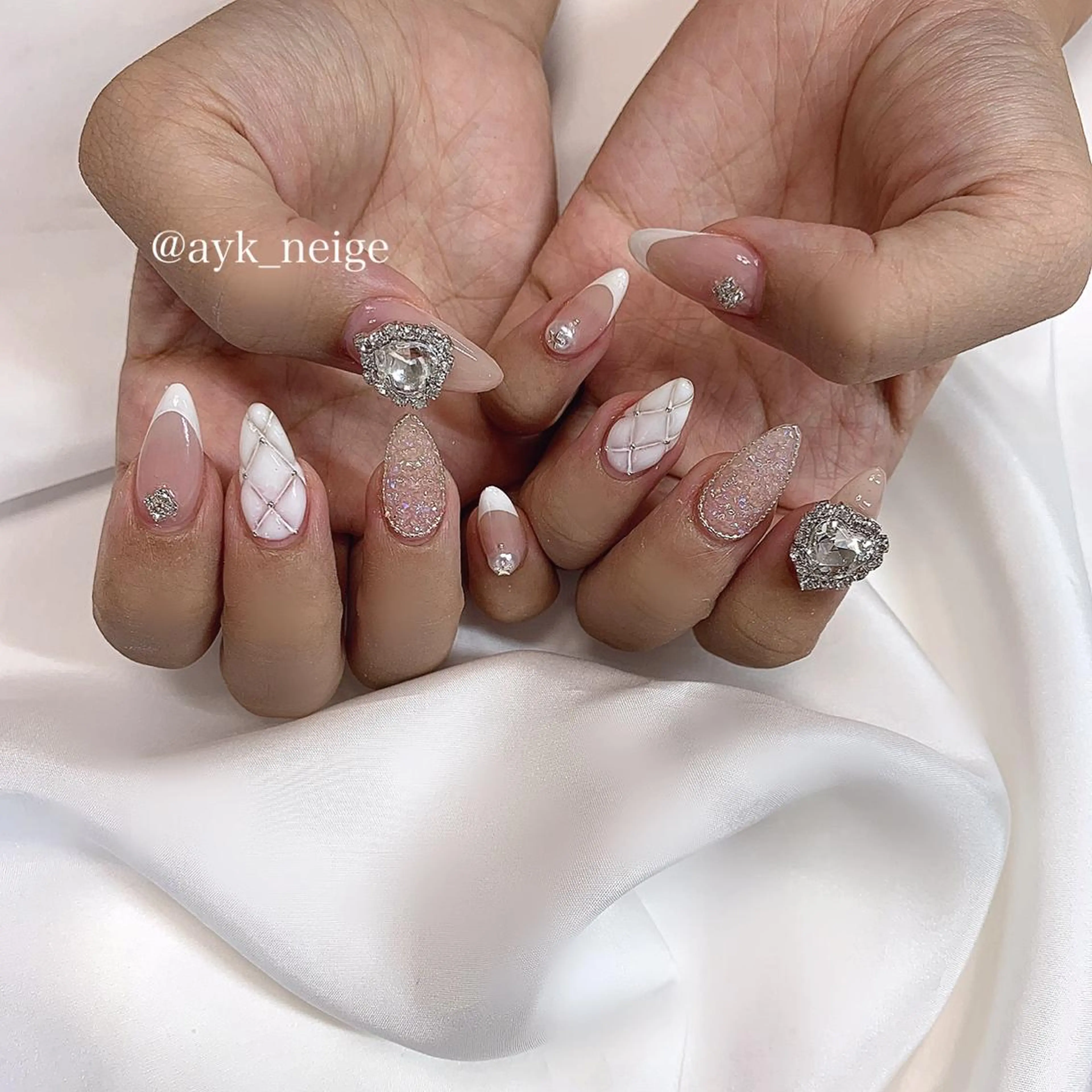 ネイル フットネイル 氷ネイル・うるうるネイル 韓国ネイル マグネットネイル 冬ネイル n'eige nail所属・大谷 綾香のネイルデザイン