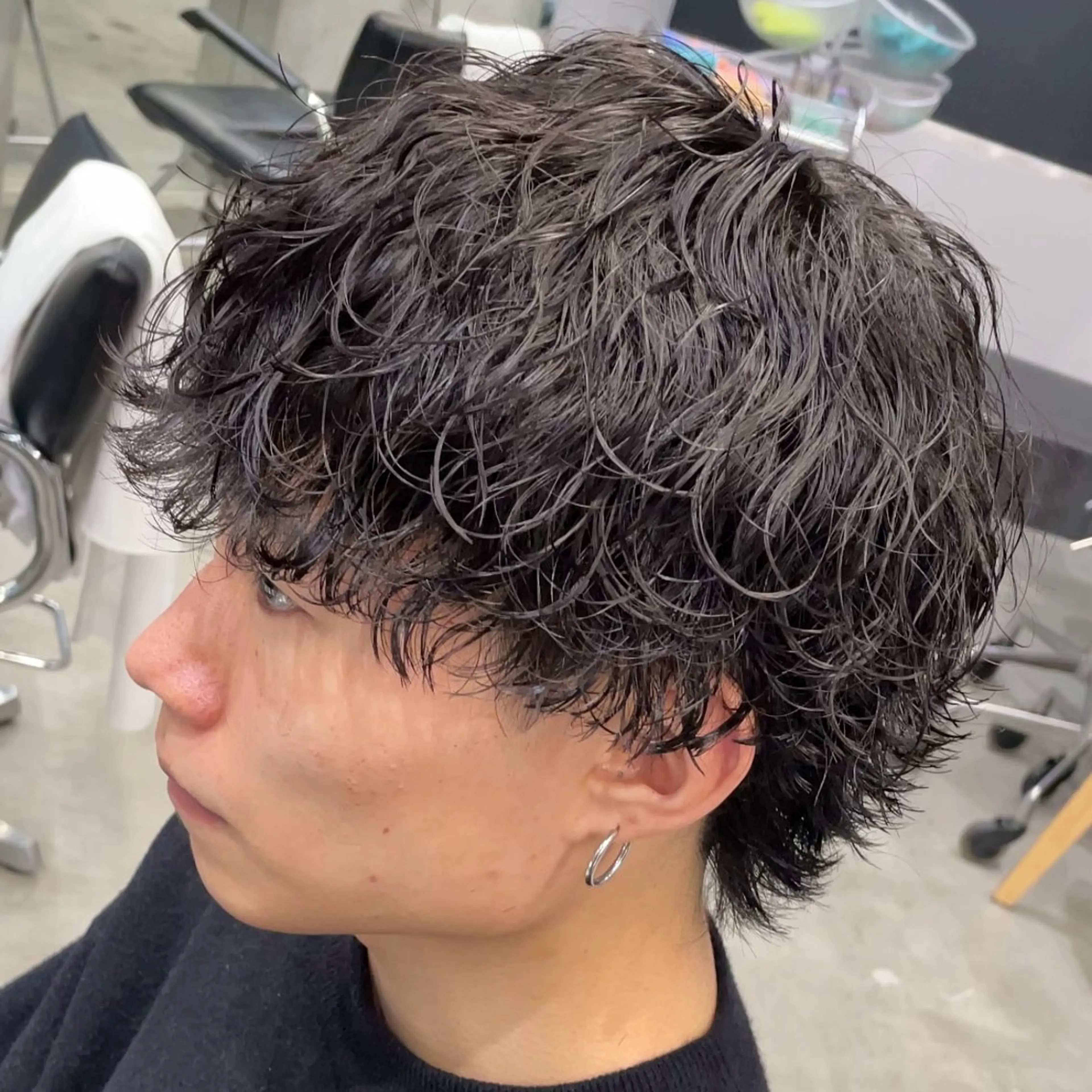 セミロング パーマ ヘアアレンジ メンズ fifth 石川 凪のヘアスタイル