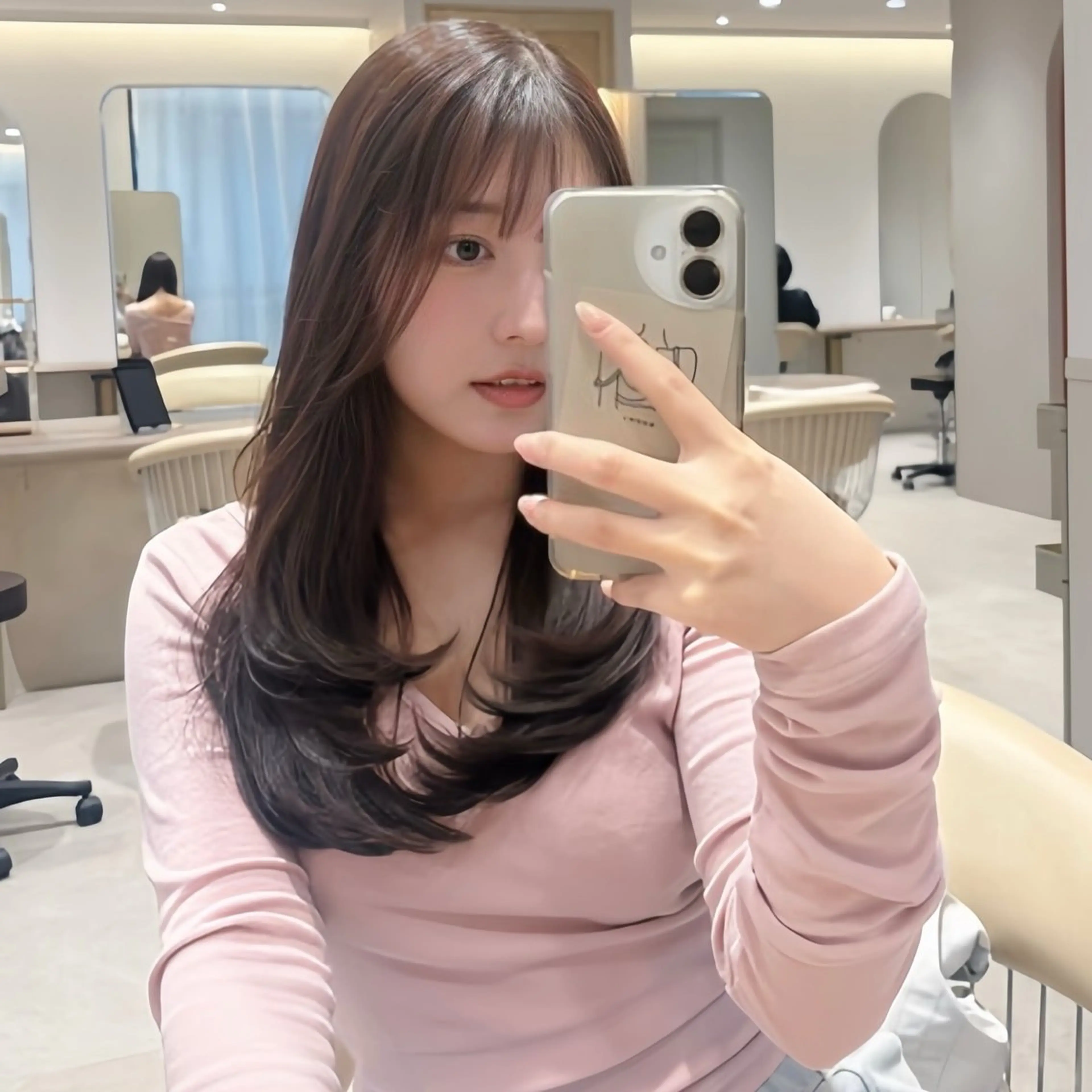 【透明感カラー＋顔周りカットで可愛さUP💖】+艶トリートメントで髪質改善🪞🫧の写真