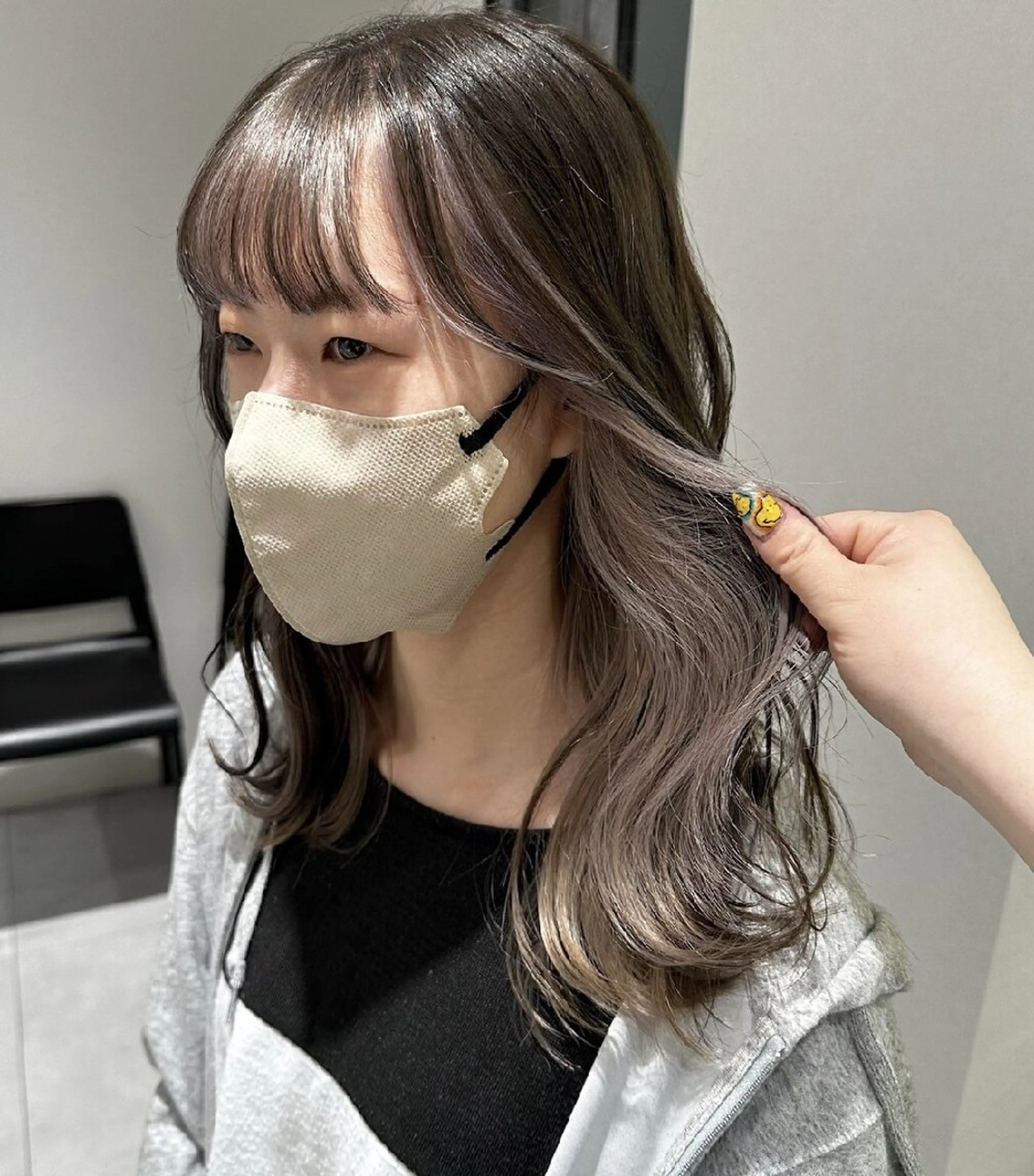 ミディアム ヘアカラー Luisハイライト　 喜連瓜破、髪質改善のヘアスタイル