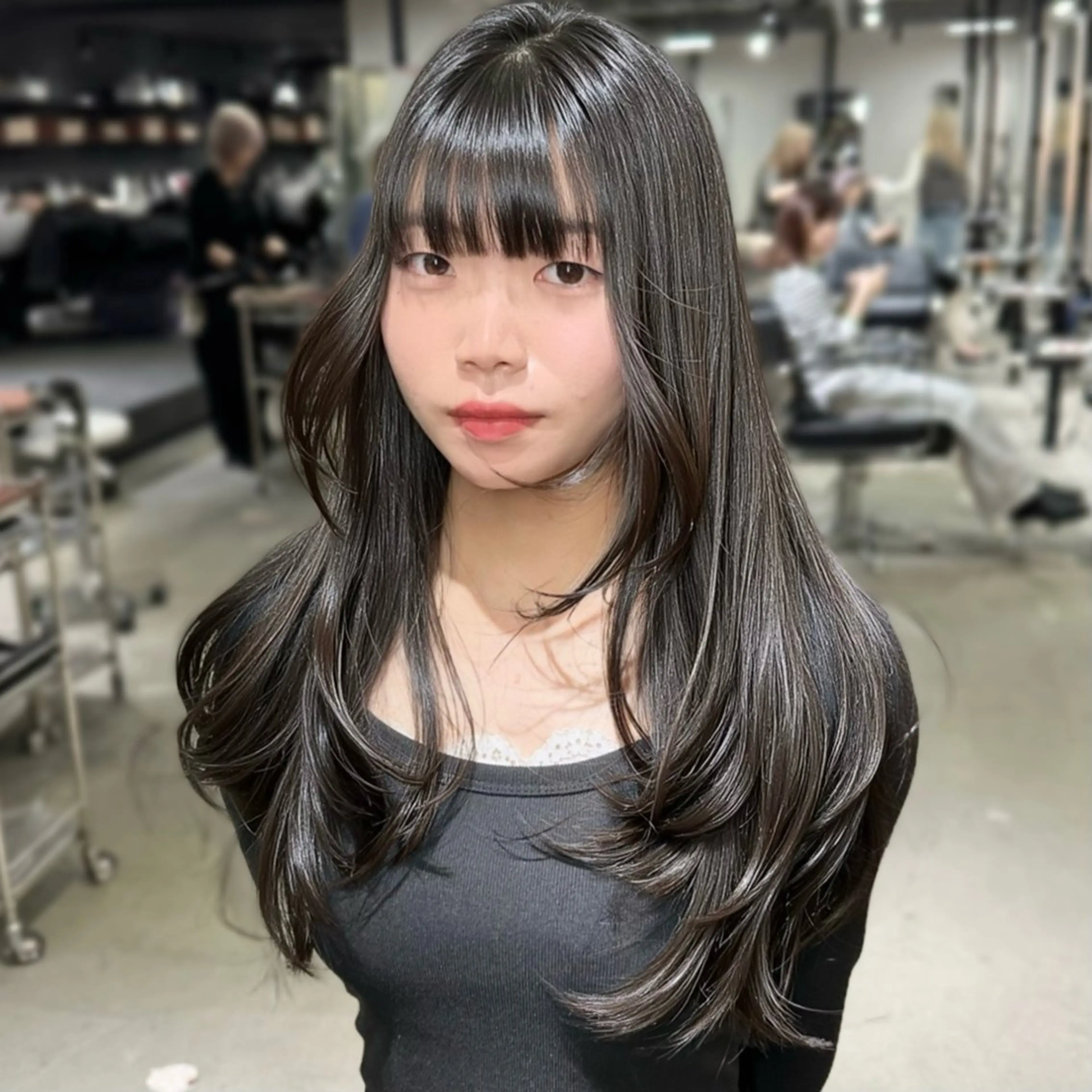 ロング ケアカラー ボブ 髪質改善 レイヤーカット トリートメント カット ヘアカラー トリートメント 艶髪カラー/レイヤ ー支持No.1renのヘアスタイル