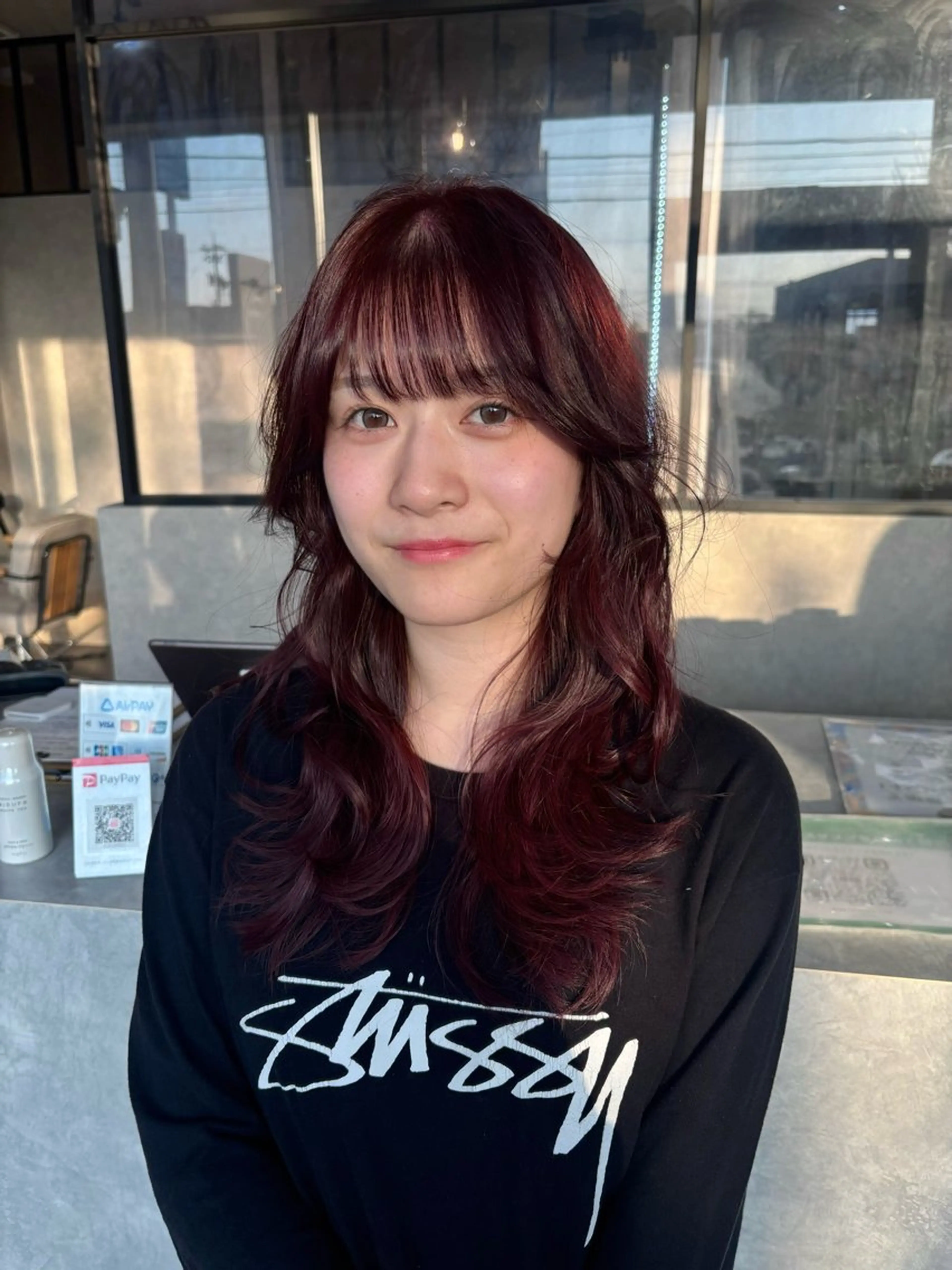 ミディアム カット ヘアカラー 山岸 未玖のヘアスタイル