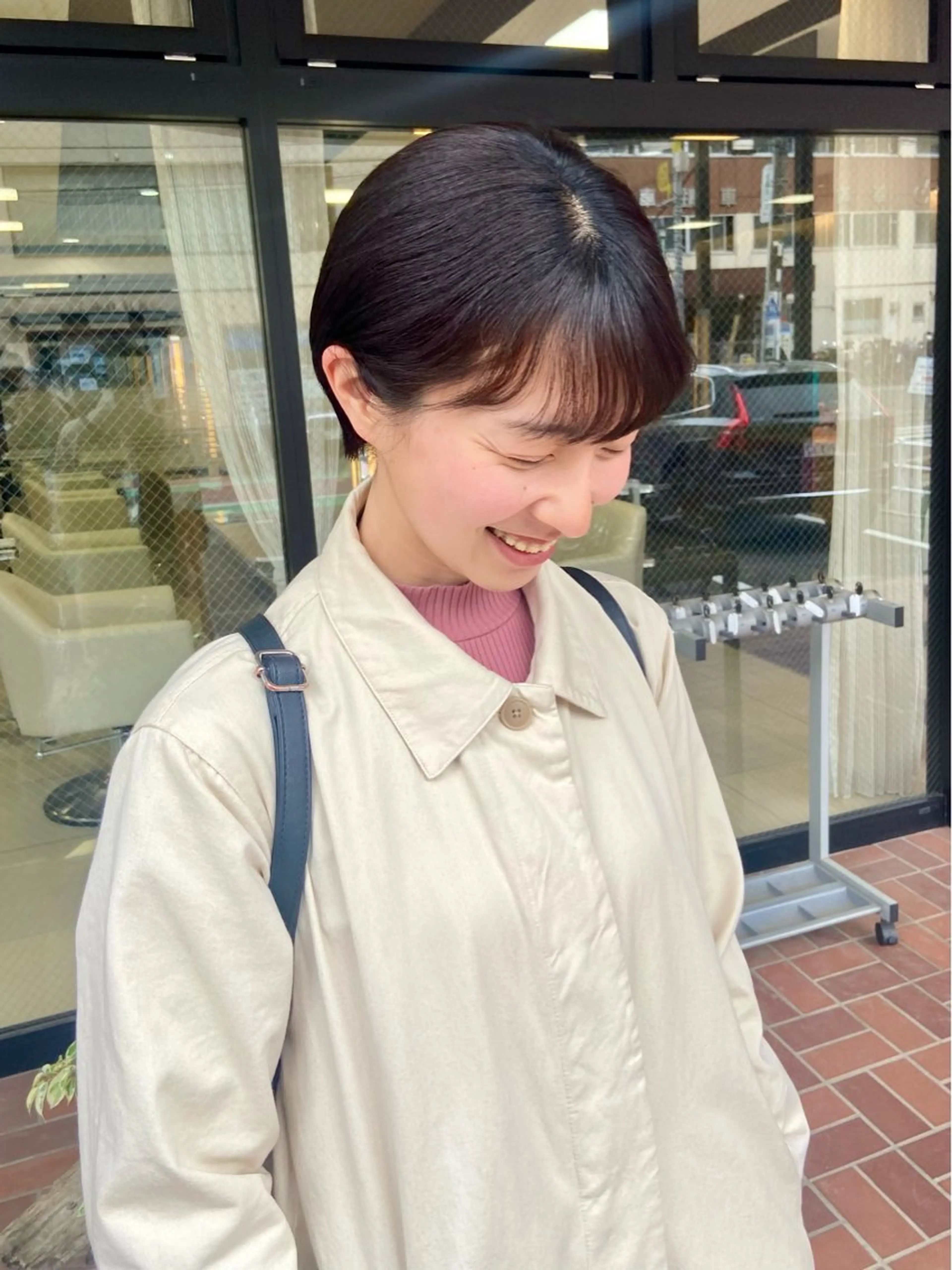 ショート ショートボブ 丸みショート ボブ くびれヘア ハイライト 髪質改善・縮毛・ 艶髪カラー　Maruのヘアスタイル