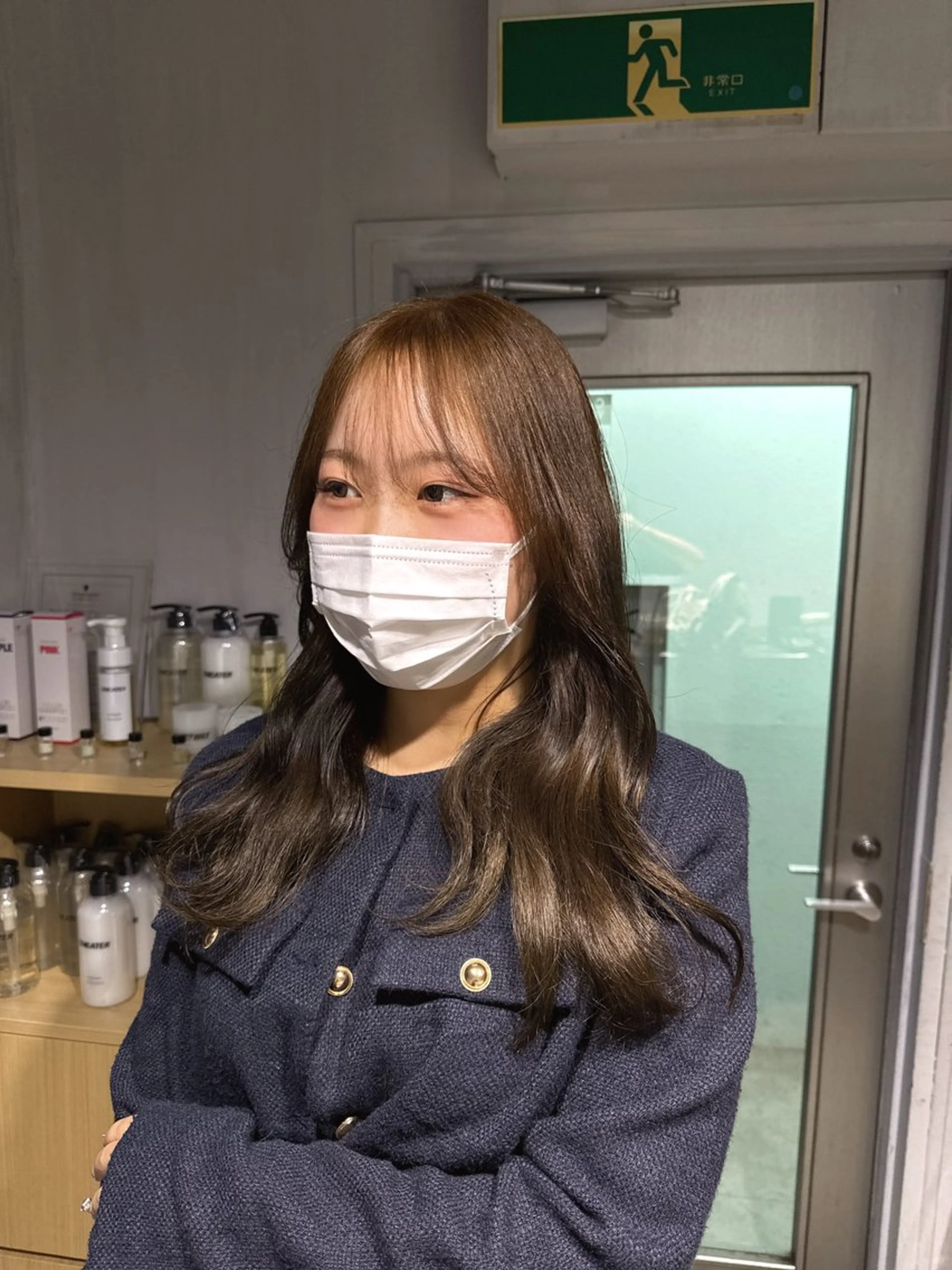 セミロング カラー ヘアカラー NANAMI🩵 大人可愛い韓国ヘアのヘアスタイル